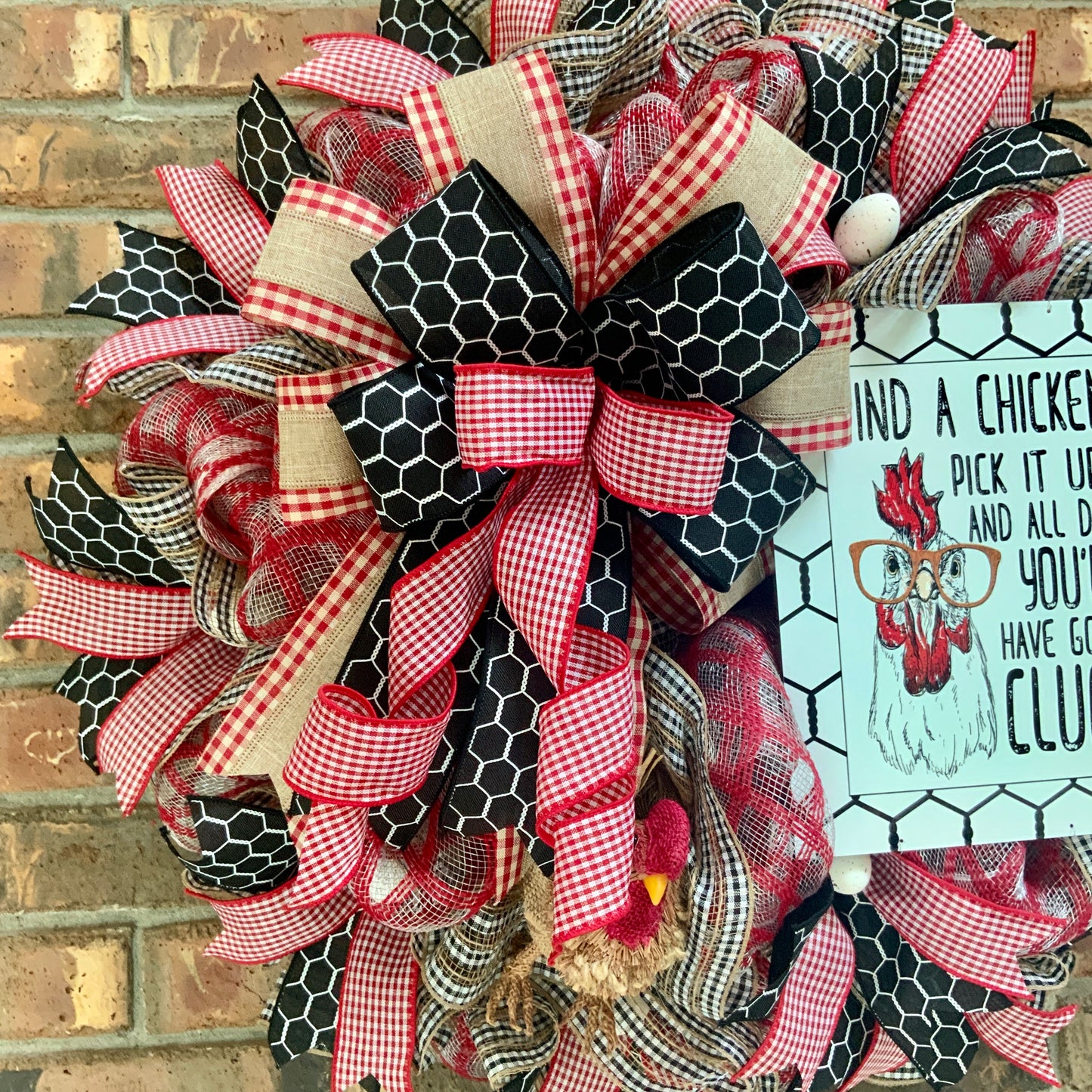 Chicken Wreath, Rooster Farmhouse Wreath, Farm Country Wreath, Chicken Coop Wreath, Chicken Country Decor