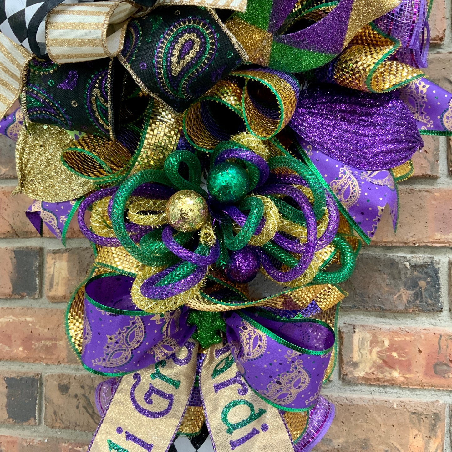 Mardi Gras Swag, Mardi Gras Wreath, Mardi Gras Door Hanger, Mardi Gras Door Wreath, Mardi Gras Decorations, Mardi Gras Decor