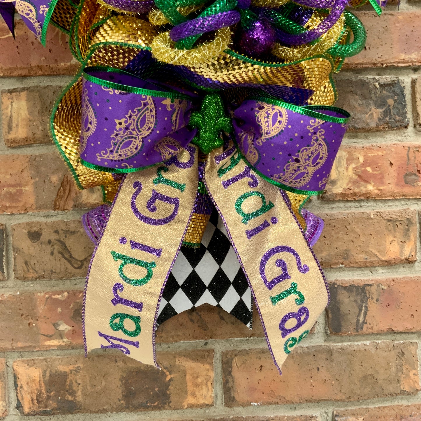 Mardi Gras Swag, Mardi Gras Wreath, Mardi Gras Door Hanger, Mardi Gras Door Wreath, Mardi Gras Decorations, Mardi Gras Decor