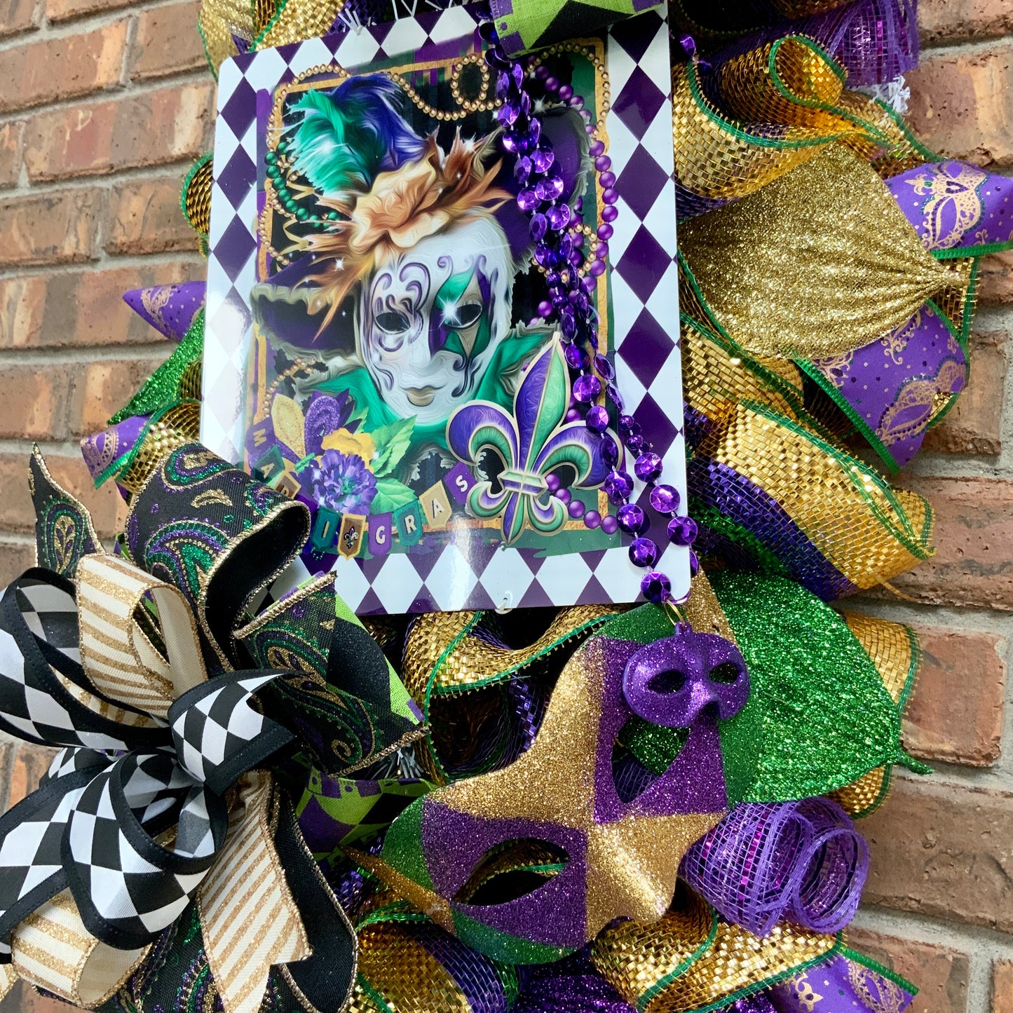 Mardi Gras Swag, Mardi Gras Wreath, Mardi Gras Door Hanger, Mardi Gras Door Wreath, Mardi Gras Decorations, Mardi Gras Decor