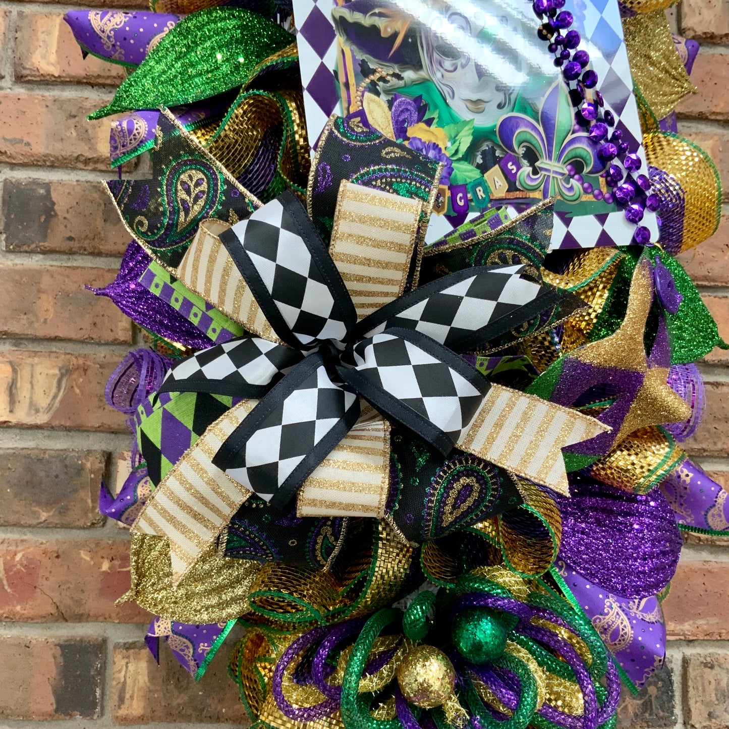 Mardi Gras Swag, Mardi Gras Wreath, Mardi Gras Door Hanger, Mardi Gras Door Wreath, Mardi Gras Decorations, Mardi Gras Decor