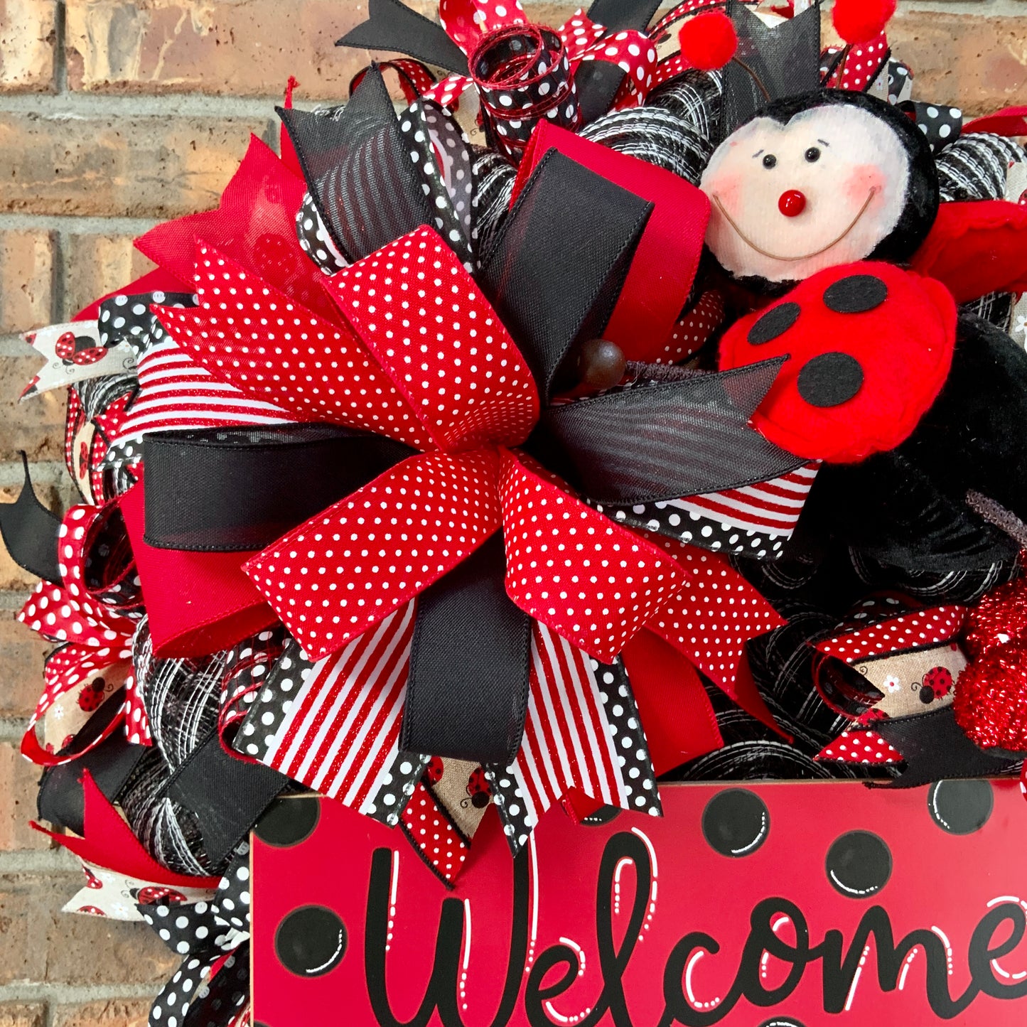 Lady Bug Wreath, LadyBug Lane Wreath For Front Door, Summer LadyBug Wreath, Lady Bug Decor, LadyBug Decor, Large Summer Wreath