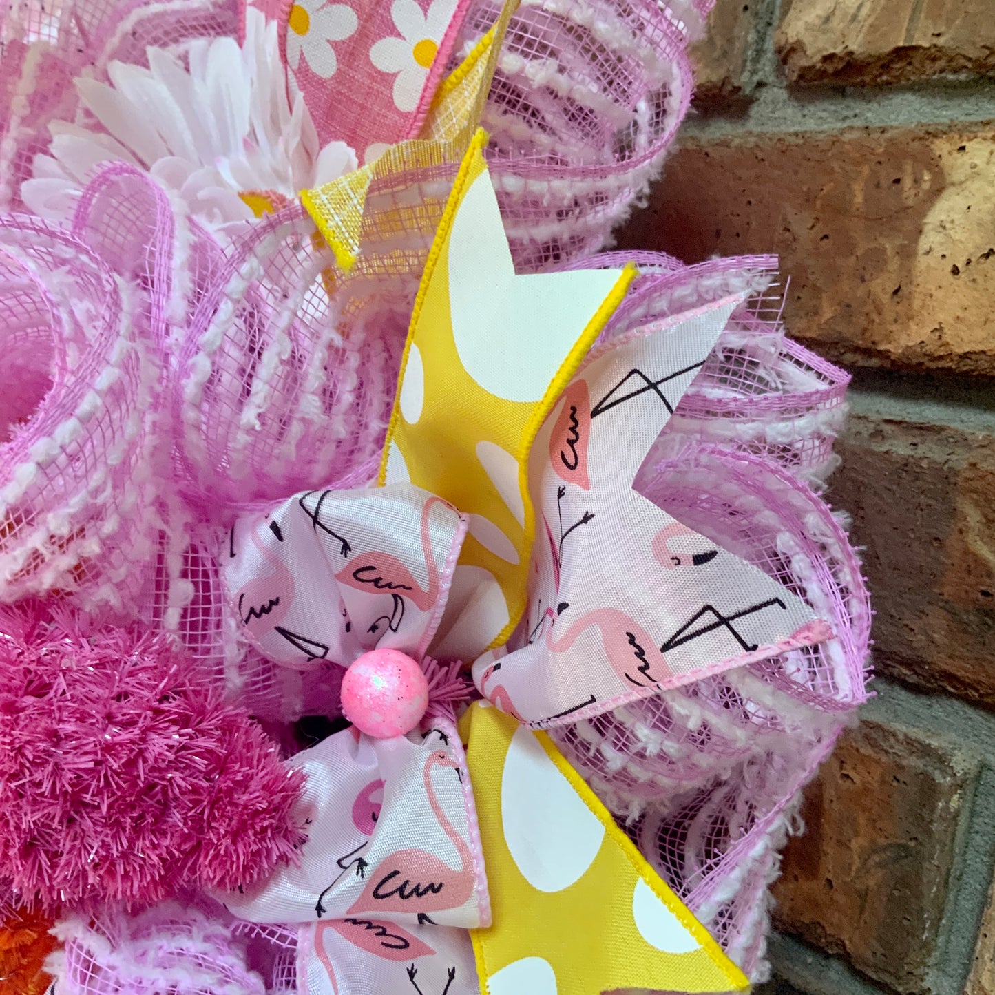 Pink Flamingo Wreath, Flamingo Wreath For Front Door, Pink Flamingo Decor, Flamingo Door Hanger
