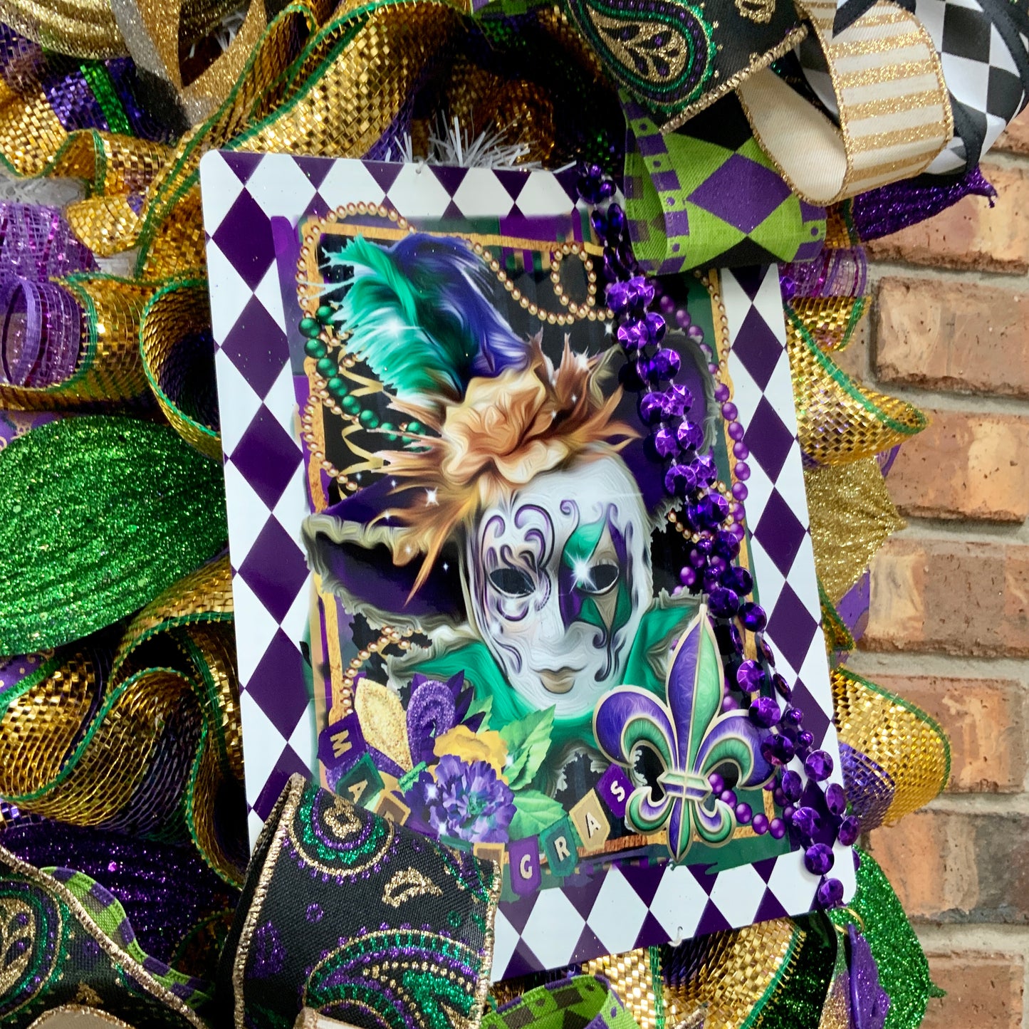 Mardi Gras Swag, Mardi Gras Wreath, Mardi Gras Door Hanger, Mardi Gras Door Wreath, Mardi Gras Decorations, Mardi Gras Decor
