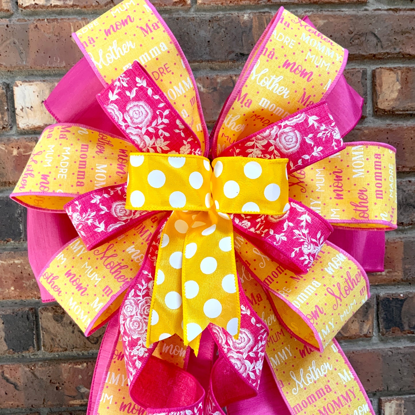 Mother's Day Bow, Mother's Day Decor, Mom Lantern Bow, Mom Mailbox Decor, Mother Birthday Decor, Bow For Wreaths, Sconce Bow