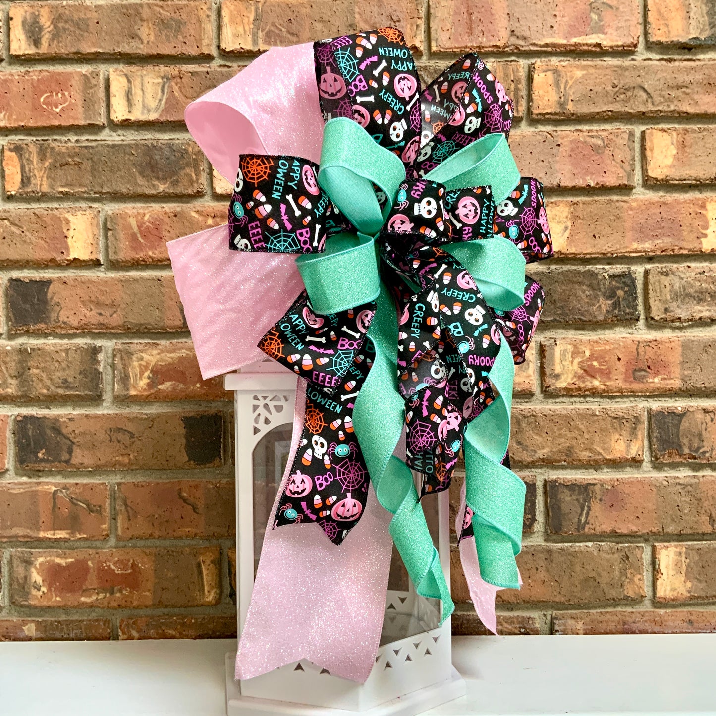 Halloween Bow For Lanterns, Halloween Mailbox Decor, Halloween Sconce Bow, Halloween Bow For Wreaths, 2024