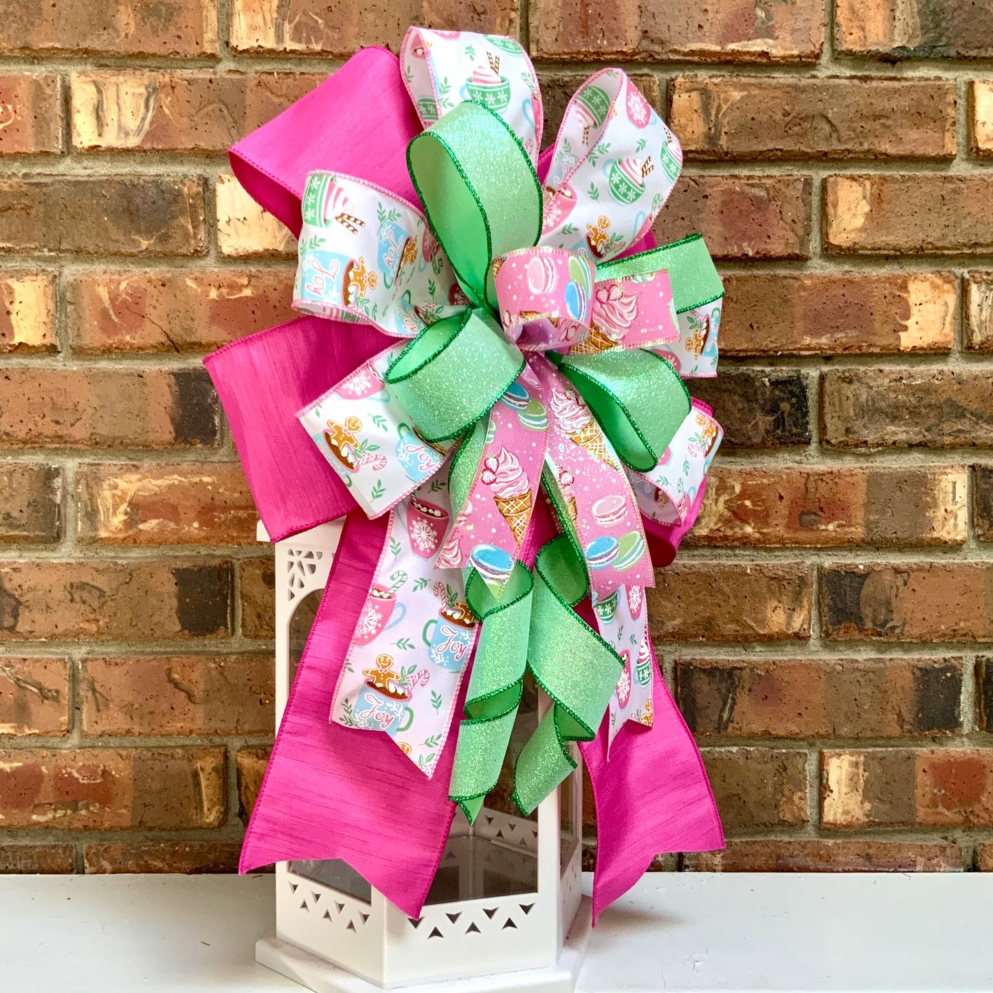 Christmas Bow for Lanterns, Gingerbread Bow, Christmas Mailbox Decor, Gingerbread Decor, Christmas Sconce Bow, Christmas Bow For Wreaths, 2024