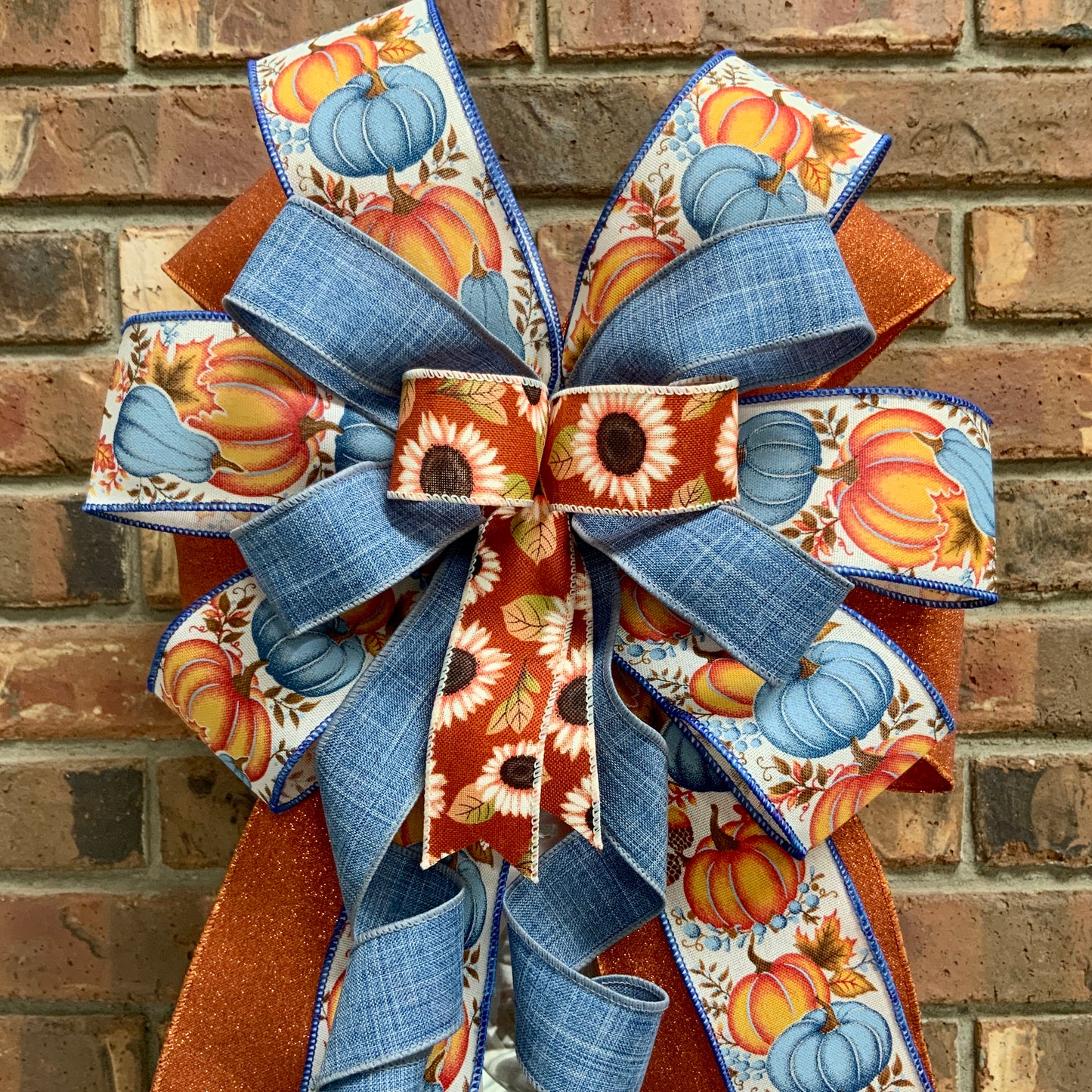 Fall Bow,  Pumpkin Bow, Fall Bow For Lantern, Fall Decor, Fall Bow For Wreaths, Sconce Bow, 2024