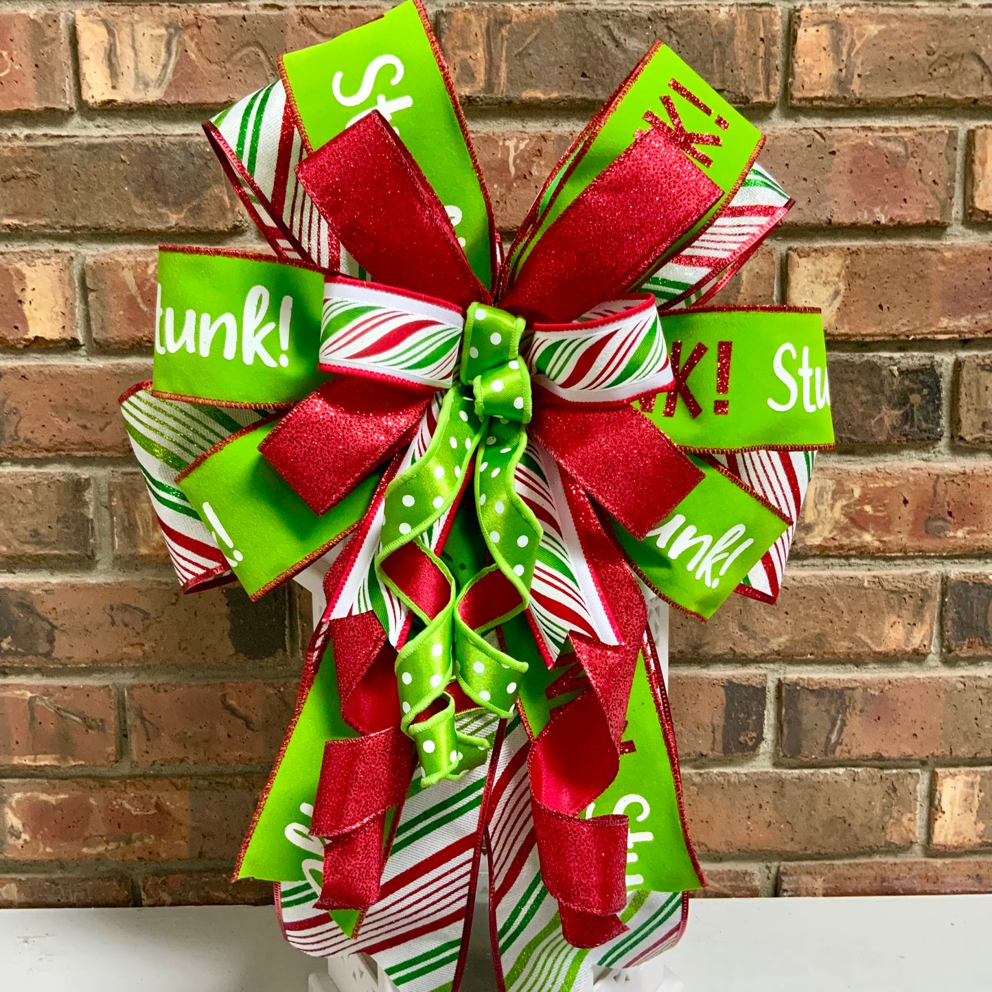 Christmas Bow for Lanterns, Grinch Bow, Christmas Mailbox Decor, Grinch Decor, Christmas Sconce Bow, Christmas Bow For Wreaths, 2025