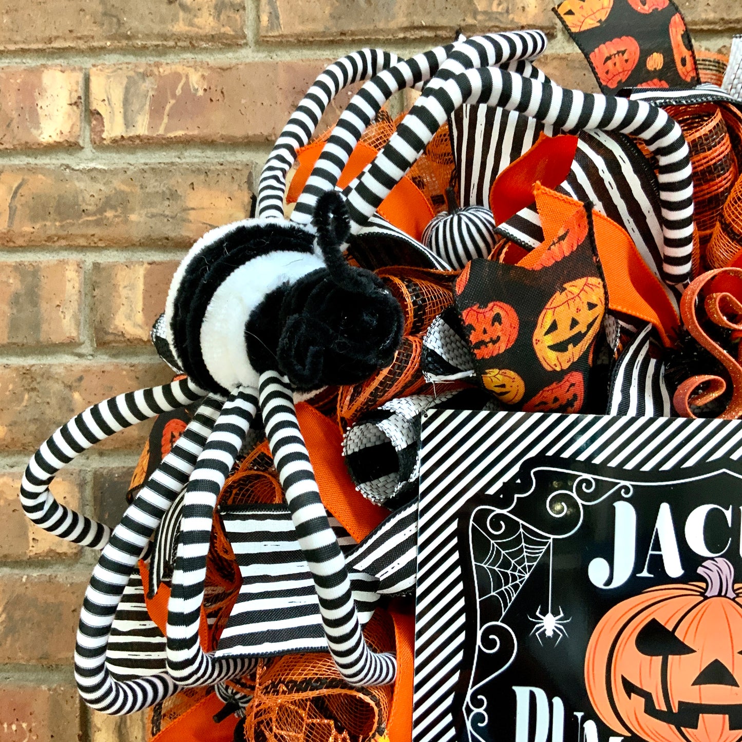 Jack Skellington Wreath, Halloween Welcome Wreath, Happy Halloween Decor, Halloween Jack Skellington Door Hanger