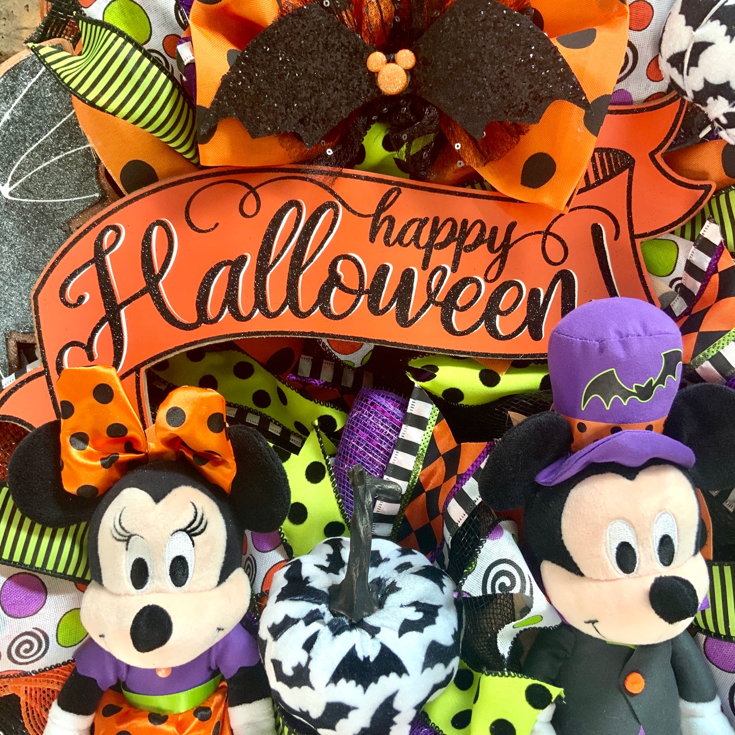 Mickey and Minnie Wreath, Mickey Mouse Wreath, Minnie Mouse Door Hanger, Mickey Mouse Halloween Wreath, Mickey and Minnie Halloween Decor