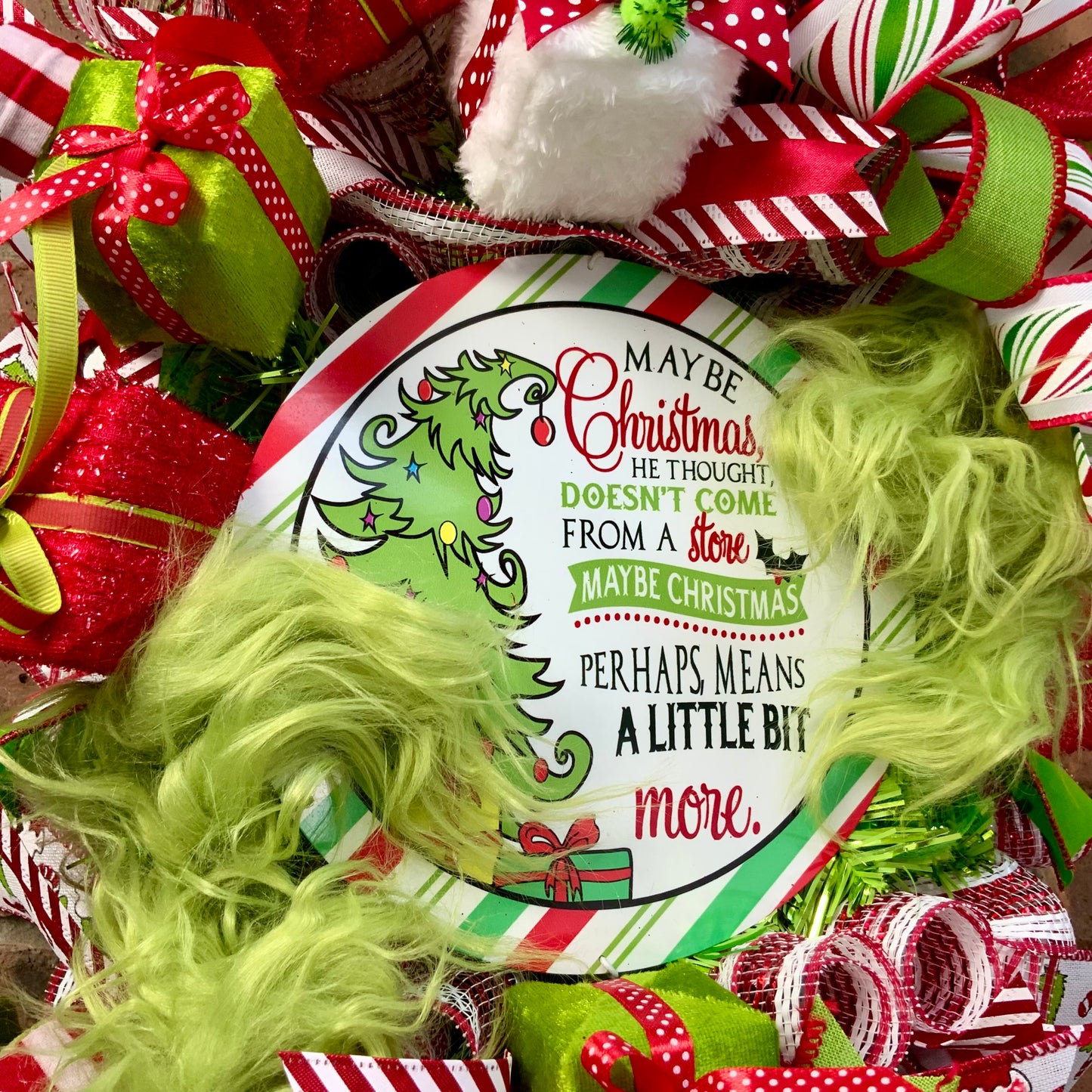 Grinch Christmas Swag - Extra Large Door Hanger | Maybe Christmas Means A Little Bit More