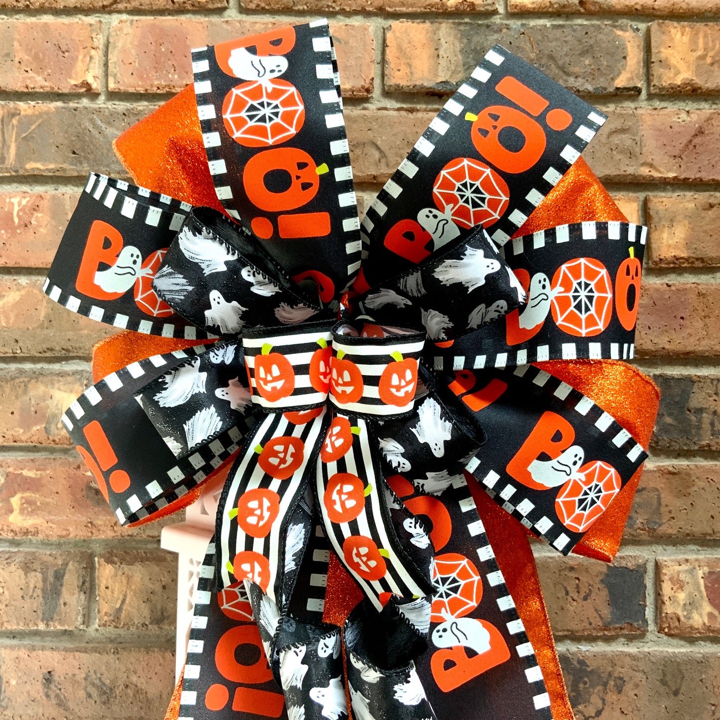 Halloween Bow For Lanterns, Halloween Mailbox Decor, Halloween Sconce Bow, Halloween Bow For Wreaths, 2024