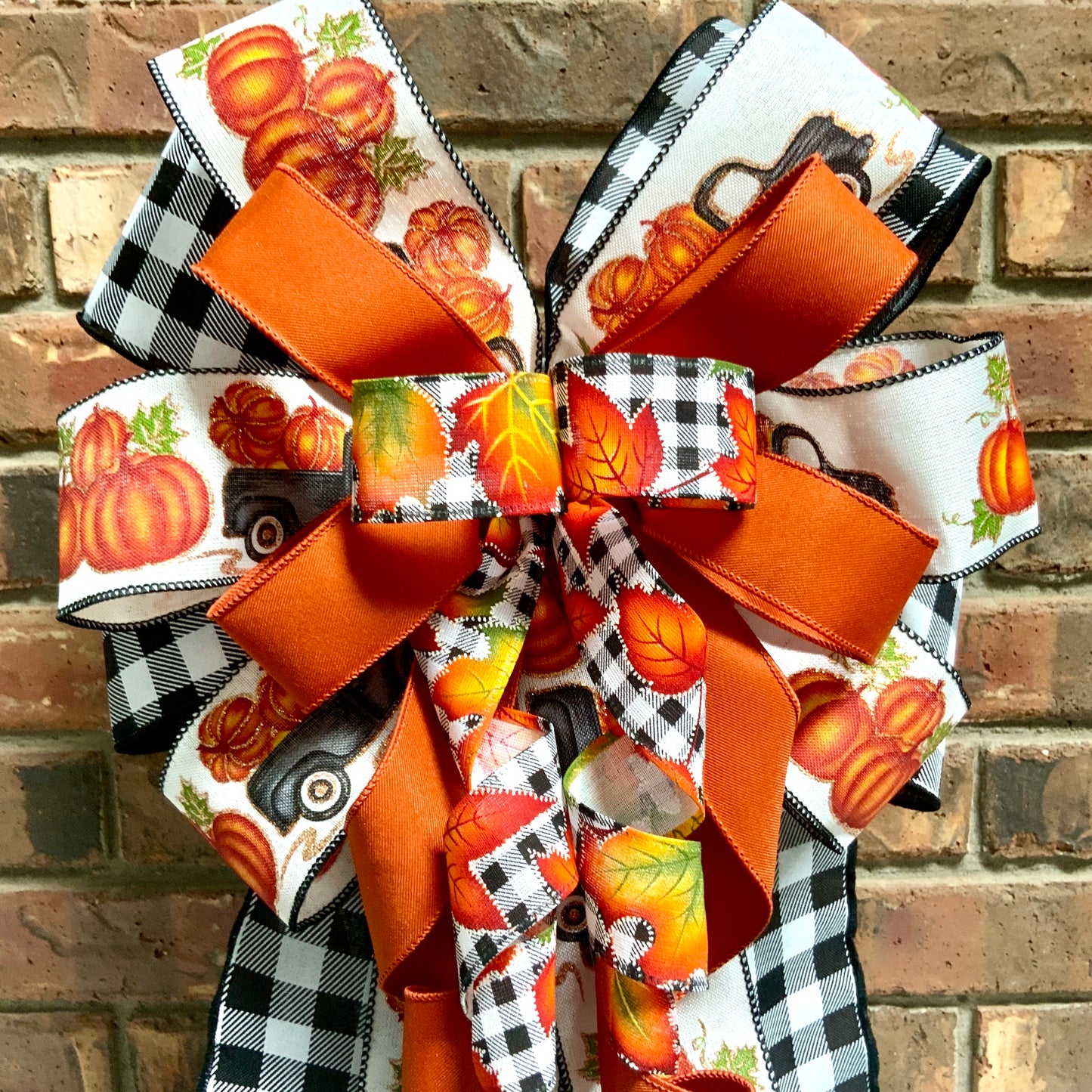 Fall Bow,  Pumpkin Bow, Fall Bow For Lantern, Fall Decor, Fall Bow For Wreaths, Sconce Bow, 2024