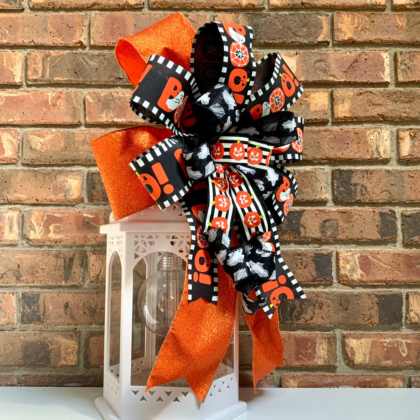 Halloween Bow For Lanterns, Halloween Mailbox Decor, Halloween Sconce Bow, Halloween Bow For Wreaths, 2024