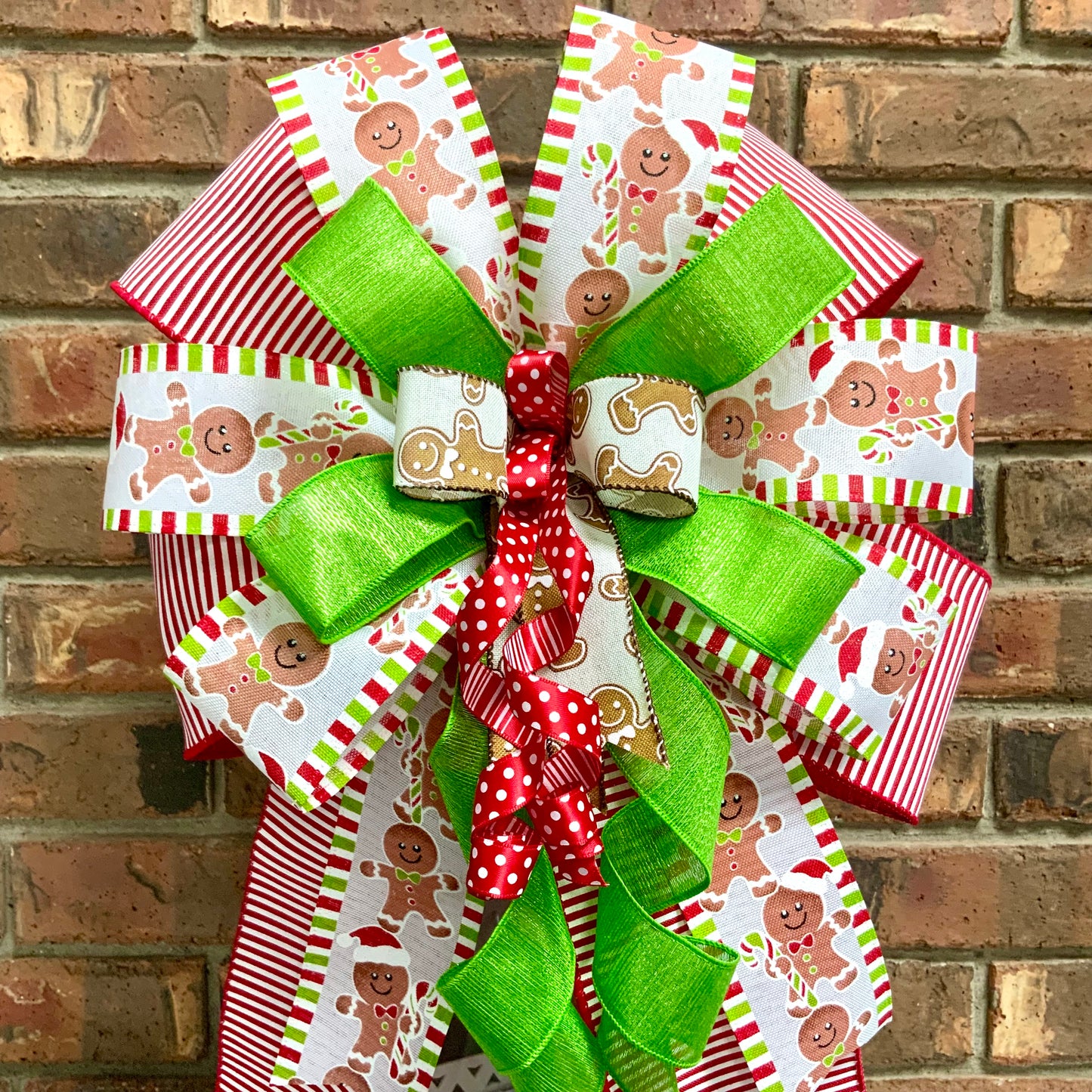 Christmas Bow for Lanterns, Gingerbread Bow, Christmas Mailbox Decor, Gingerbread Decor, Christmas Sconce Bow, Christmas Bow For Wreaths, 2024