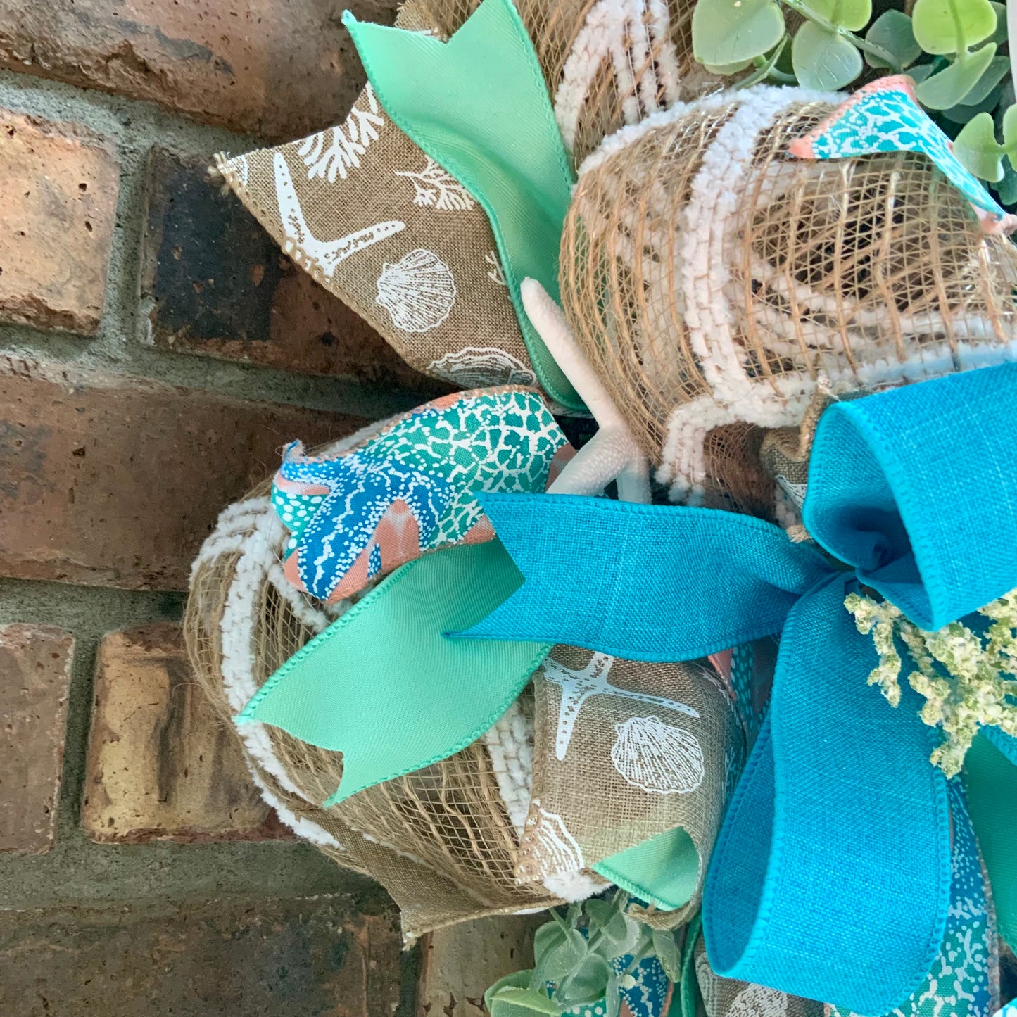 Snoopy Beach Wreath - Life's A Beach Door Hanger | Teal Blue Starfish Seashell Summer Coastal Decor 2026
