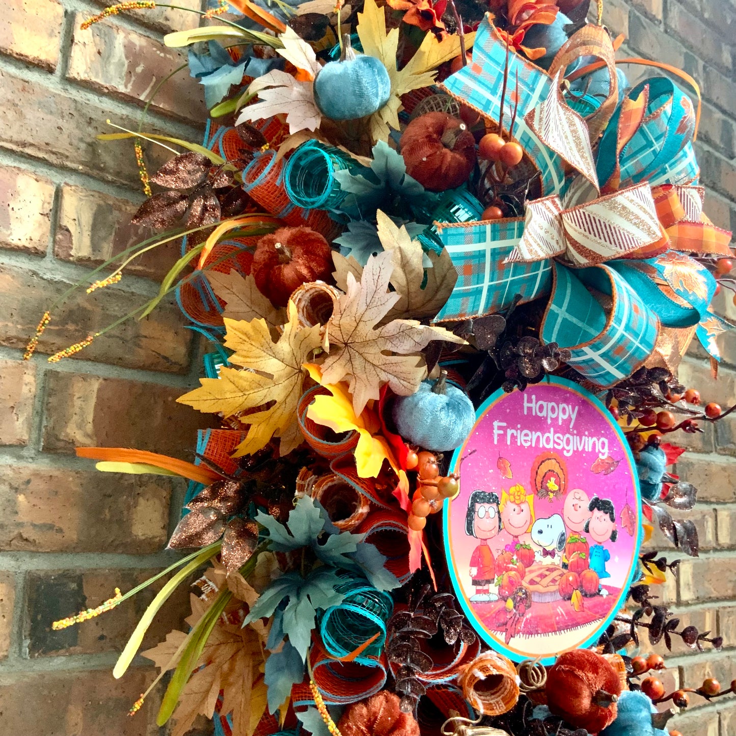 Fall Swag, Snoopy and Friends Decor, Thanksgiving Wreath, Fall Door Hanger, Snoopy Thanksgiving Wreath, Custom Order