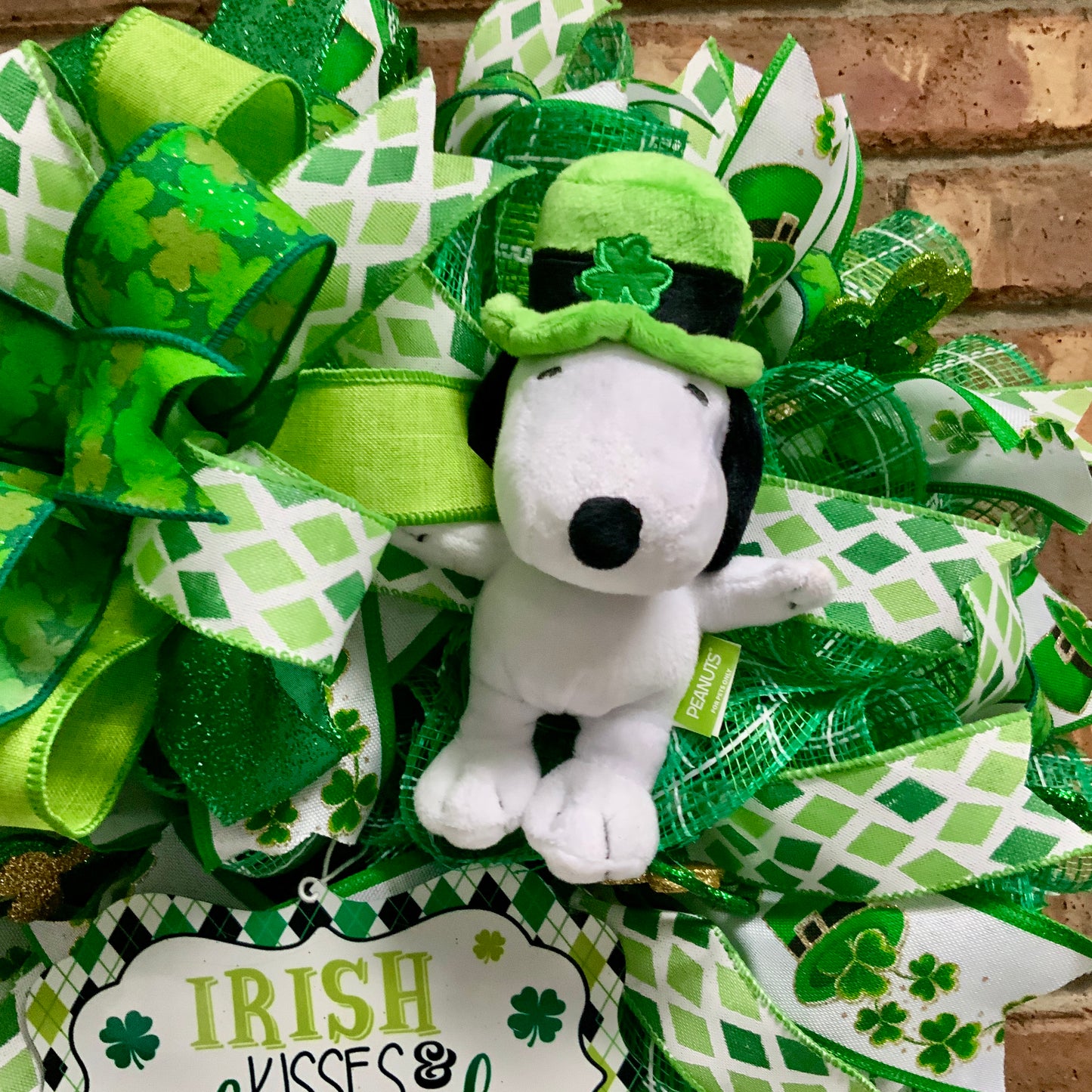 Snoopy Irish Wreath, Irish Wreath, Shamrock Wreath, Snoopy Wreath, St Patrick Day Wreath, Irish Blessing Decor, St Patrick Day Decor