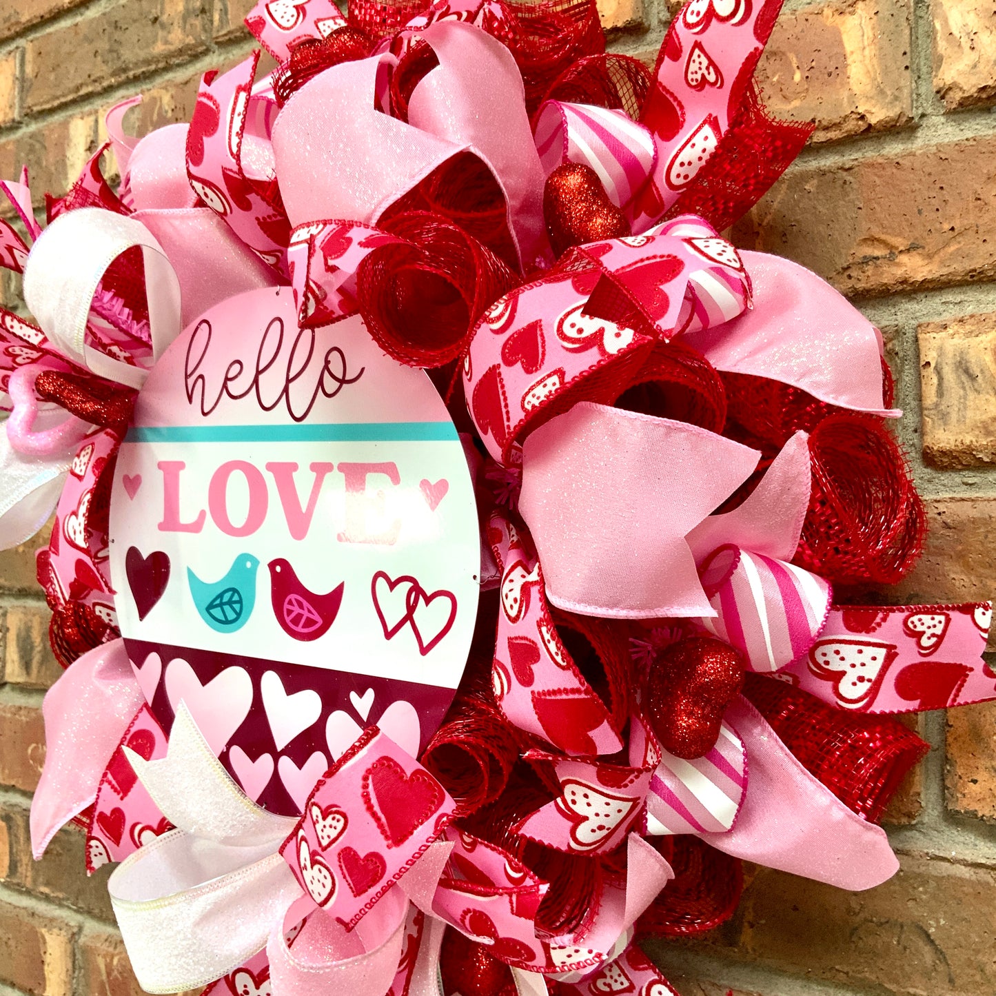 Valentines Day Wreath, Valentines Day Door Hanger, Valentine Love Wreath, Valentine Day Heart Wreath, Heart Wreath
