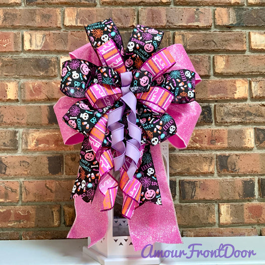 Halloween Bow For Lanterns, Halloween Mailbox Decor, Halloween Sconce Bow, Halloween Bow For Wreaths, 2025