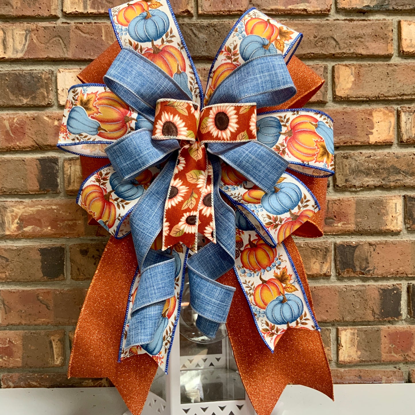 Fall Bow,  Pumpkin Bow, Fall Bow For Lantern, Fall Decor, Fall Bow For Wreaths, Sconce Bow, 2024