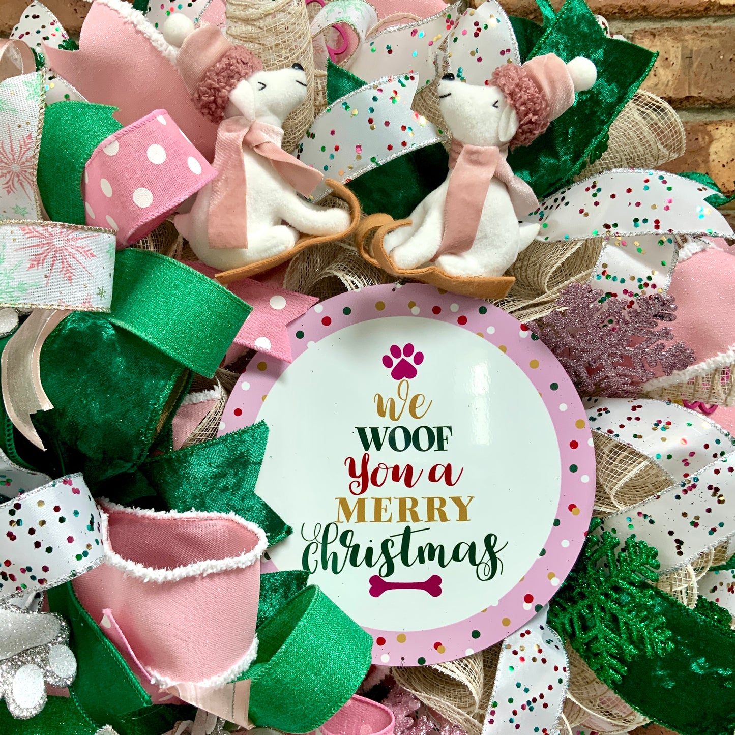 We Woof You A Merry Christmas, Christmas Dog Wreath, Holiday Dog Wreath, Christmas Pet Wreath, Santa Paws Wreath, Dog Wreath