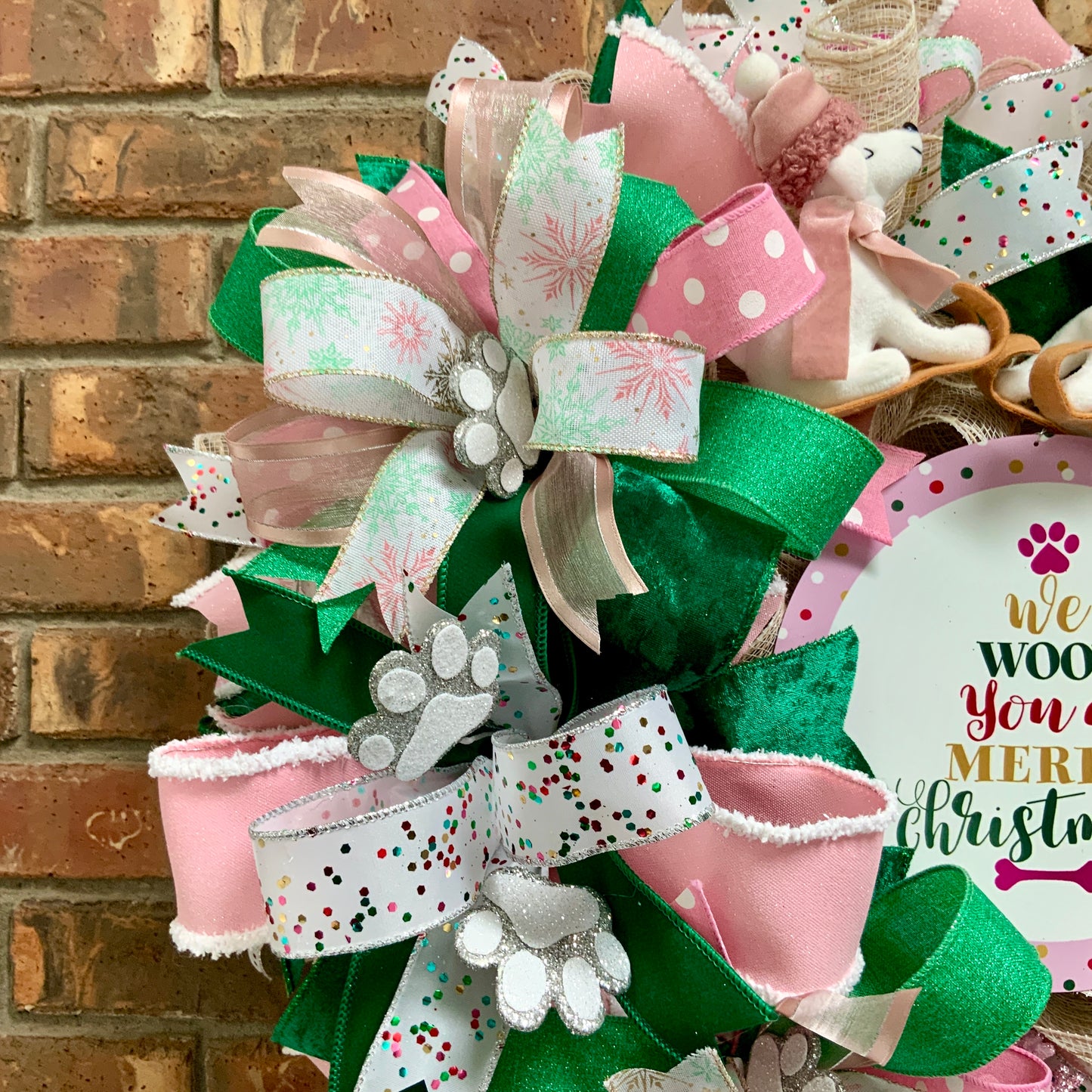We Woof You A Merry Christmas, Christmas Dog Wreath, Holiday Dog Wreath, Christmas Pet Wreath, Santa Paws Wreath, Dog Wreath