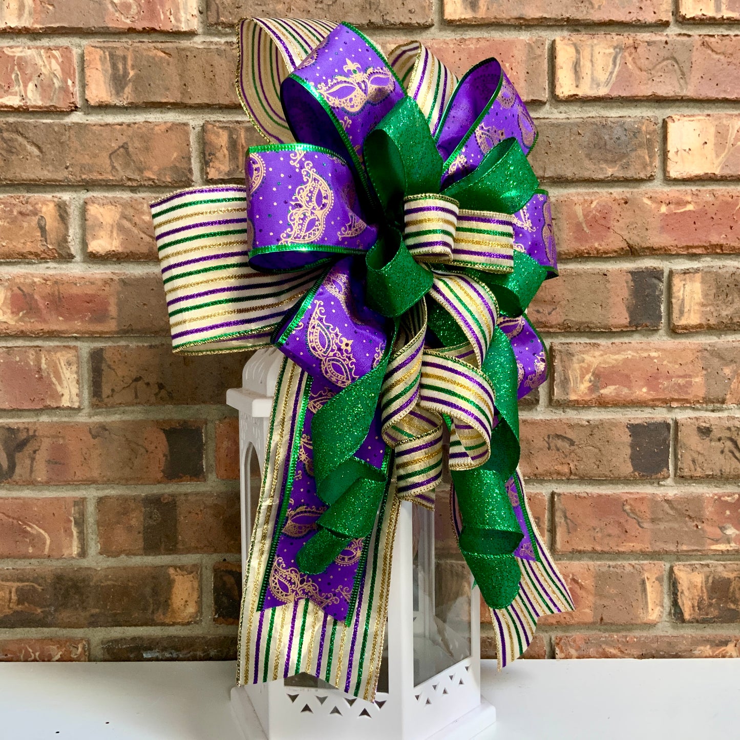 Mardi Gras Ribbon Bow Purple Green Gift Wrapping Flower - Temu