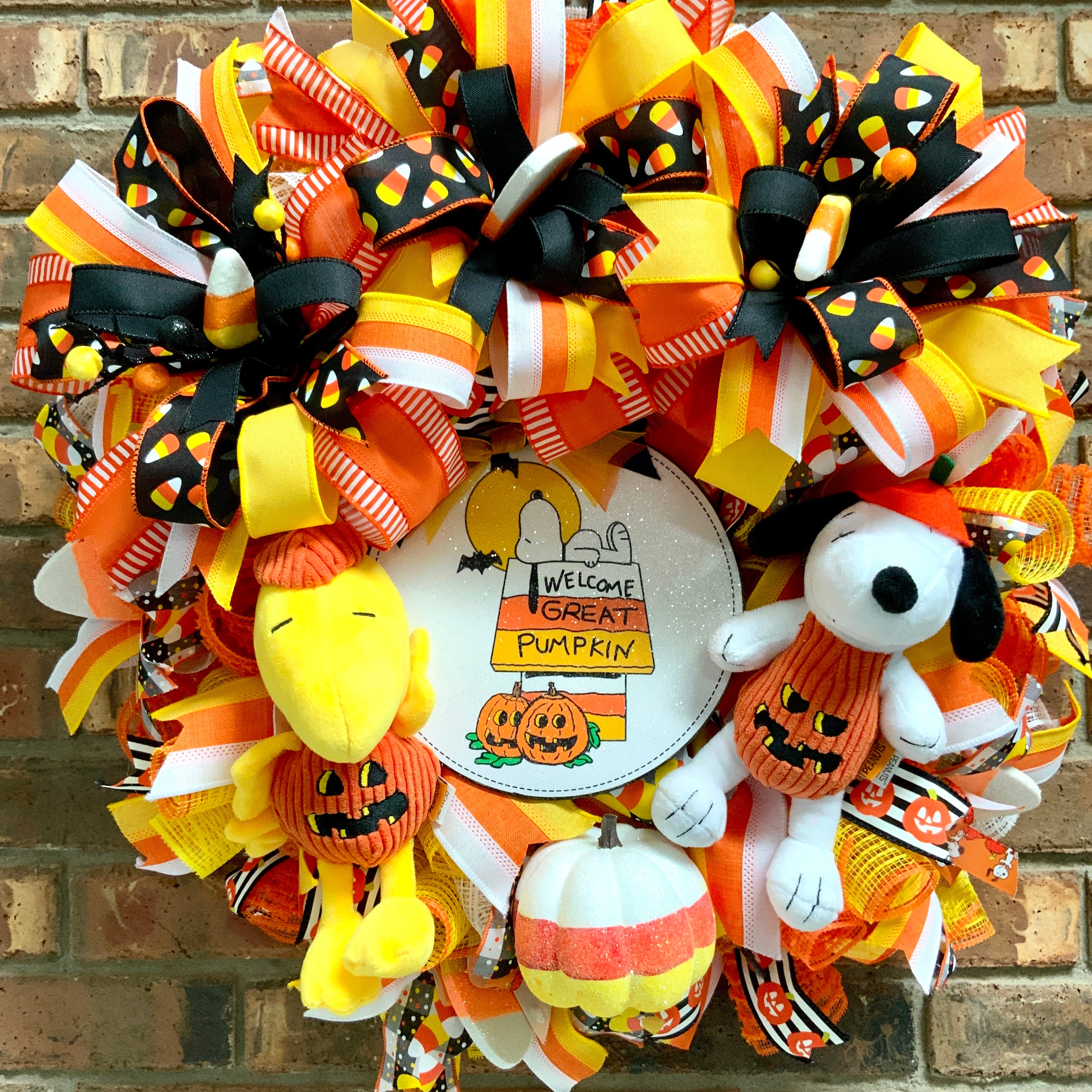 NEW! Snoopy Inspired buy Frankenstein Wreath, Fall Wreath, Halloween Wreath, Snoopy