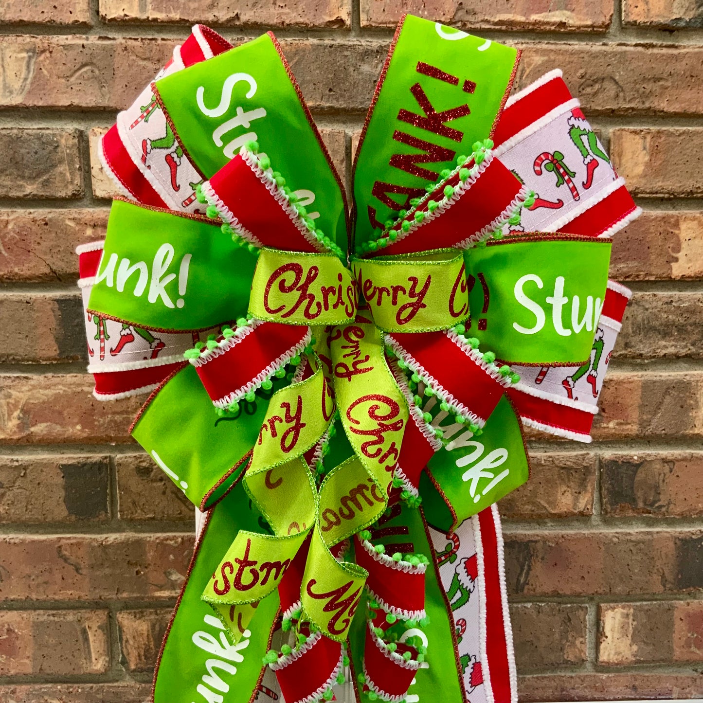 Christmas Bow for Lanterns, Grinch Bow, Christmas Mailbox Decor, Grinch Decor, Christmas Sconce Bow, Christmas Bow For Wreaths, 2025