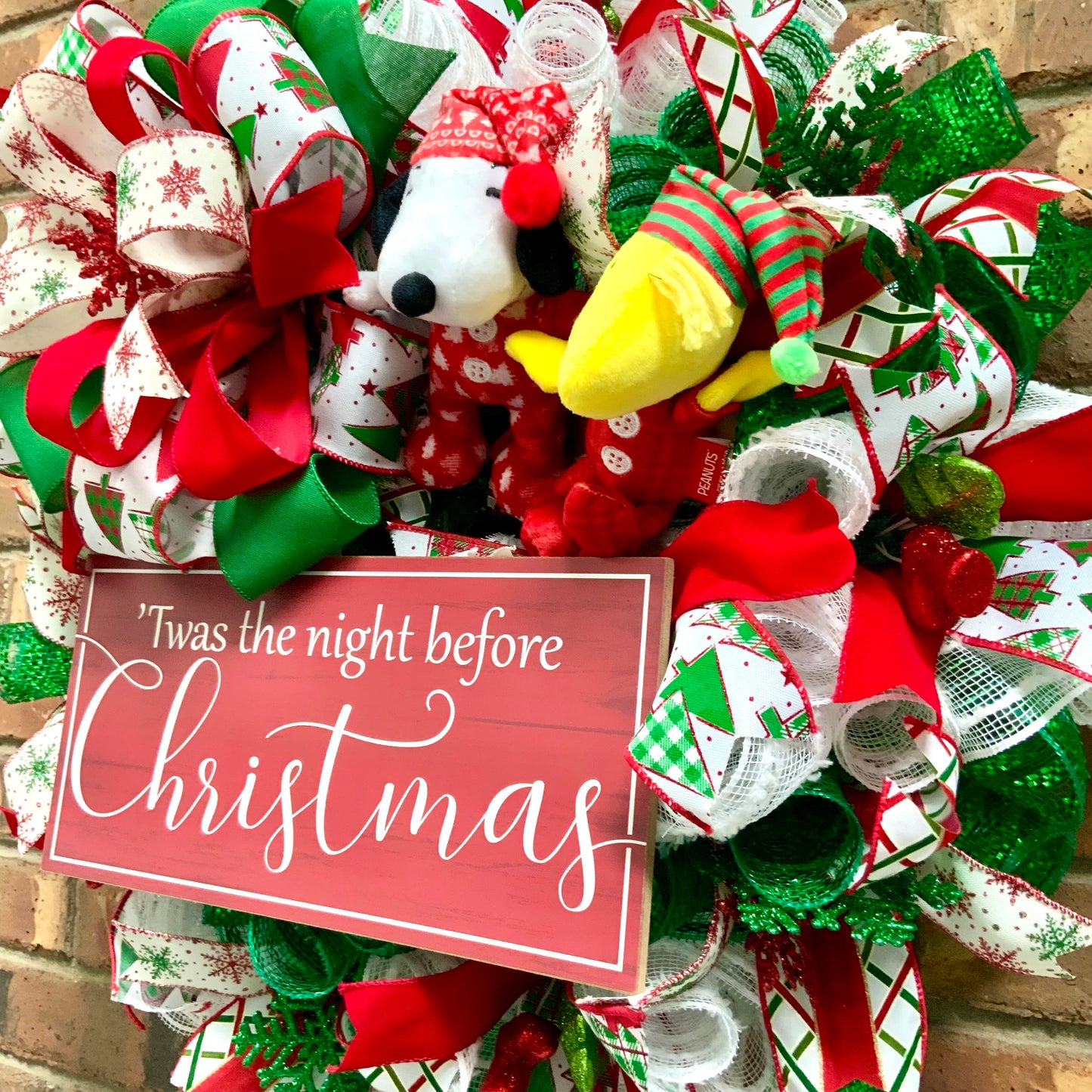 Christmas Snoopy Wreath, Christmas Snoopy Decor, Large Happy Holidays Wreath, Christmas Peanuts Decor, Snoopy and Woodstock Decor, Snoopy Merry Christmas Wreath, 2024-2