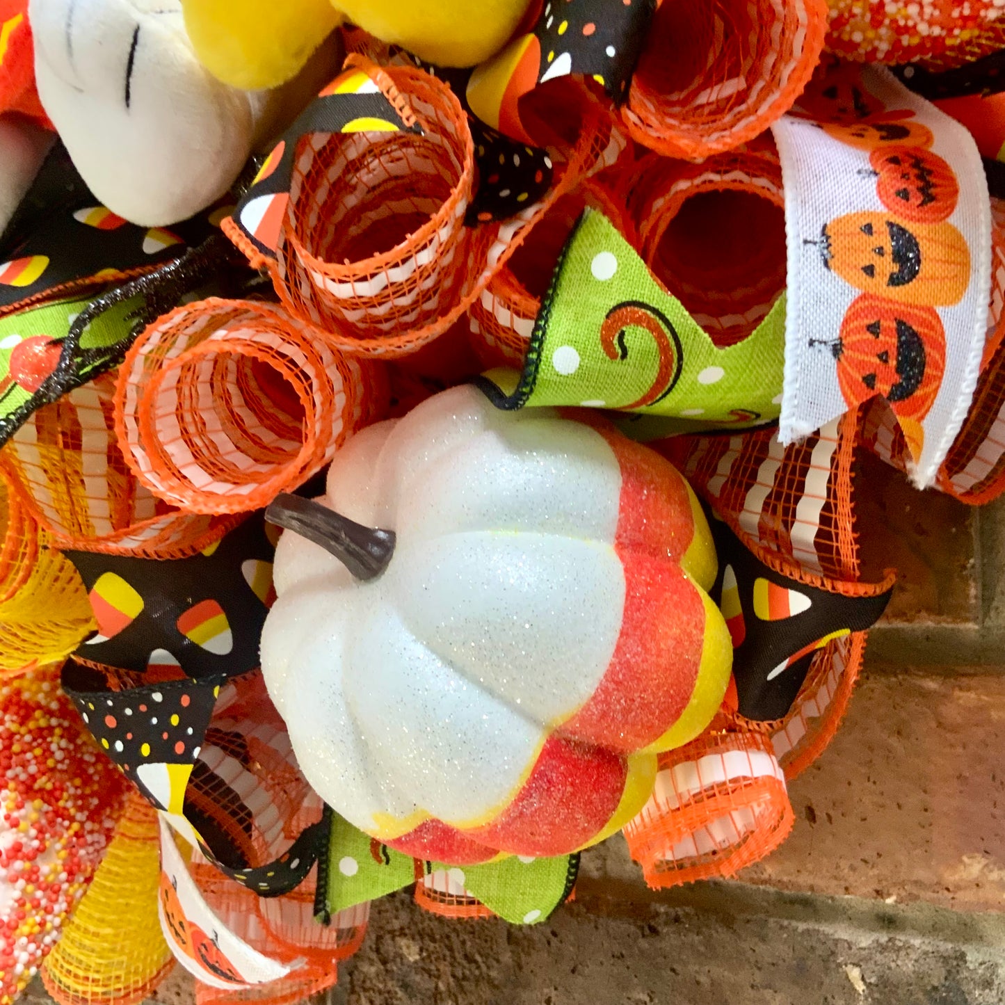 Snoopy Halloween Wreath - Trick or Treat Boo Door Hanger | Pumpkin Candy Corn Orange Purple 2026
