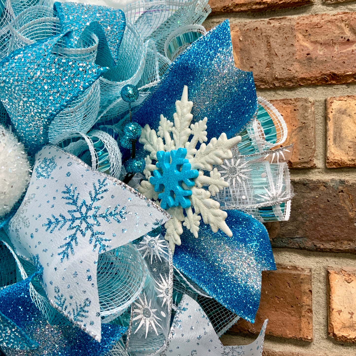 Olaf Wreath, Let It Snow Wreath, Blue Winter Wreath, Winter Snowflake Wreath, Large Winter Wreath, Winter Not Christmas Wreath, 2023