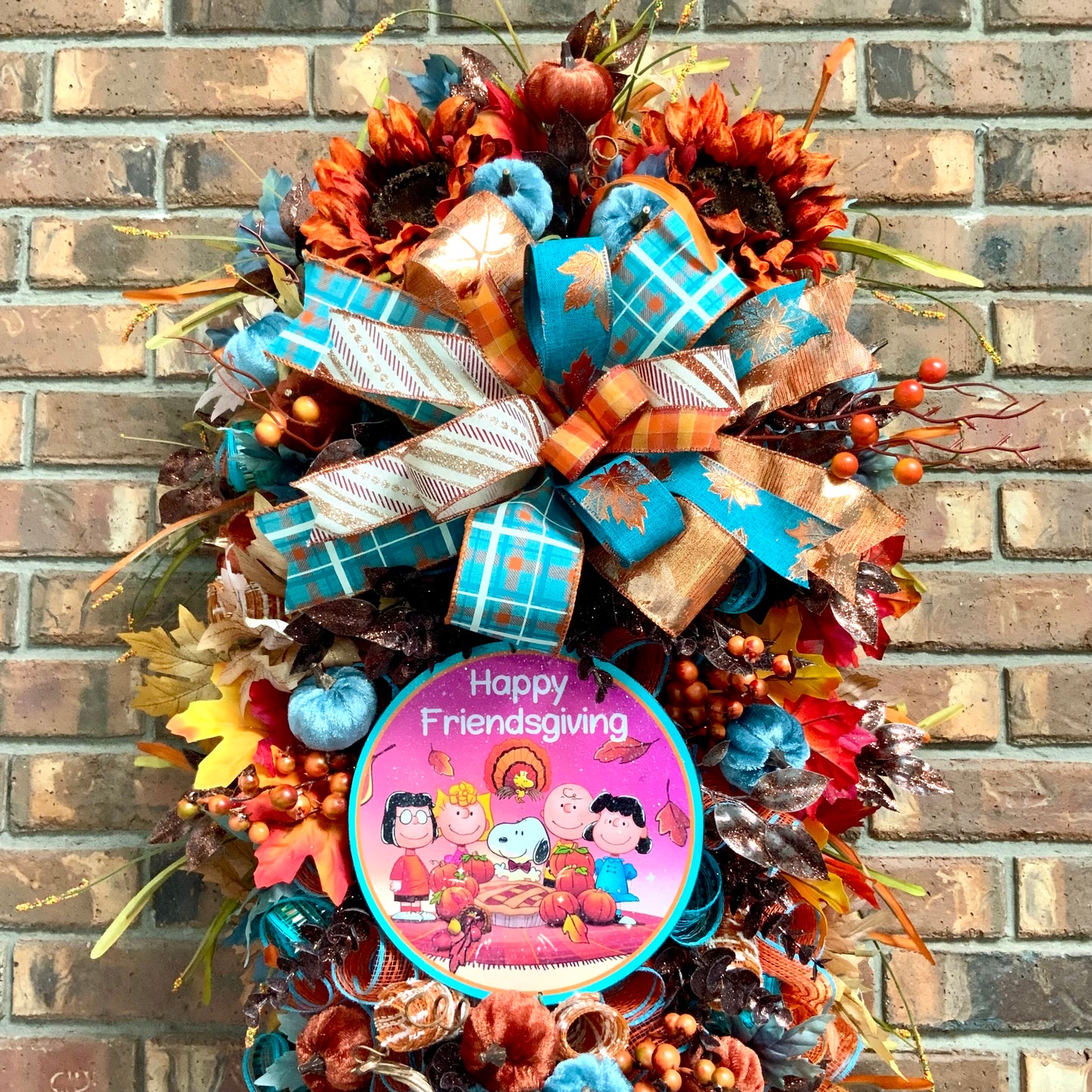 Fall Swag, Snoopy and Friends Decor, Thanksgiving Wreath, Fall Door Hanger, Snoopy Thanksgiving Wreath, Custom Order