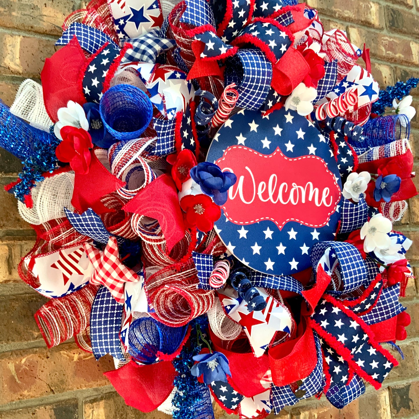 Patriotic Wreath For Front Door, Fourth Of July Wreath, American Wreath, Patriotic Decor, Memorial Day Wreath