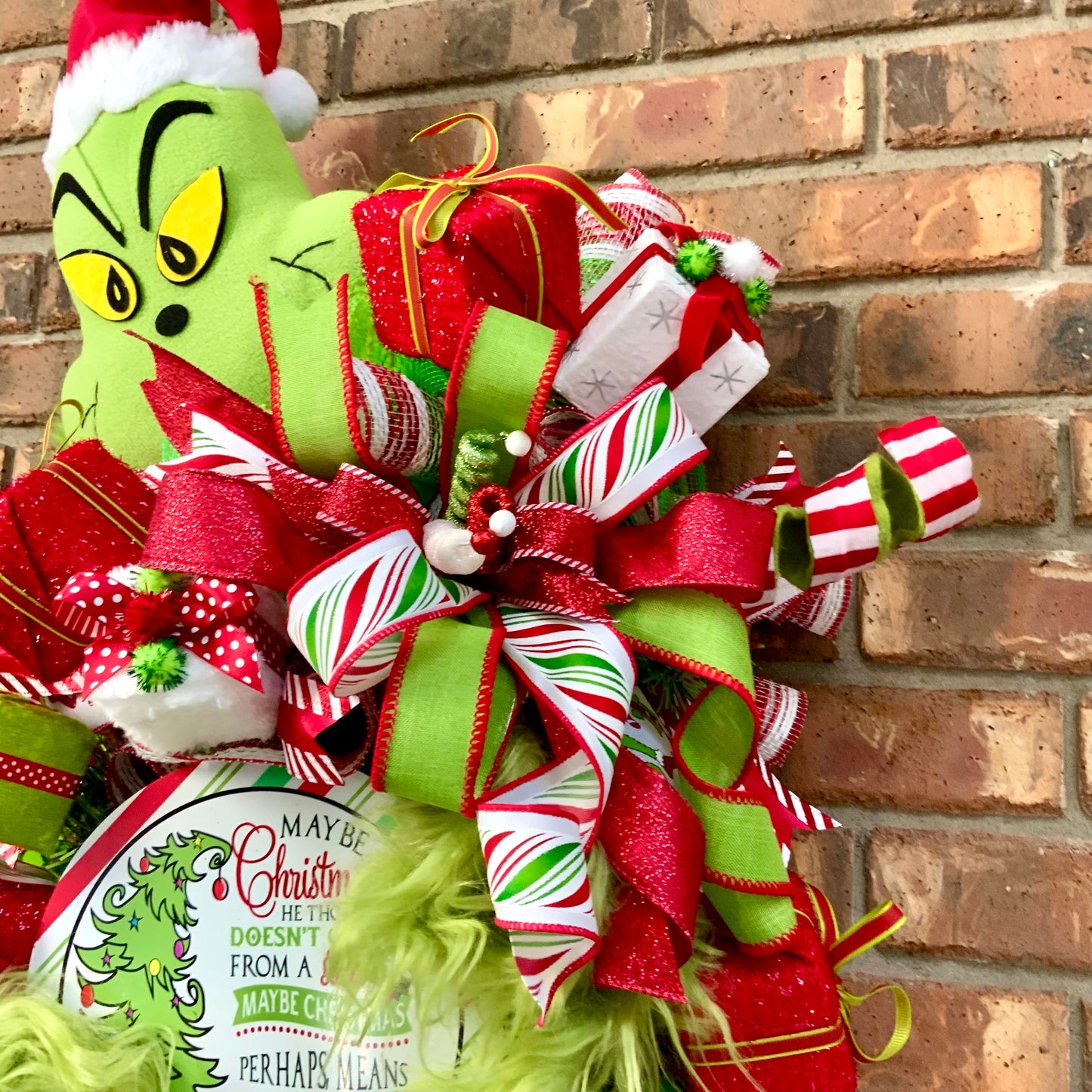 Grinch Christmas Swag - Extra Large Door Hanger | Maybe Christmas Means A Little Bit More