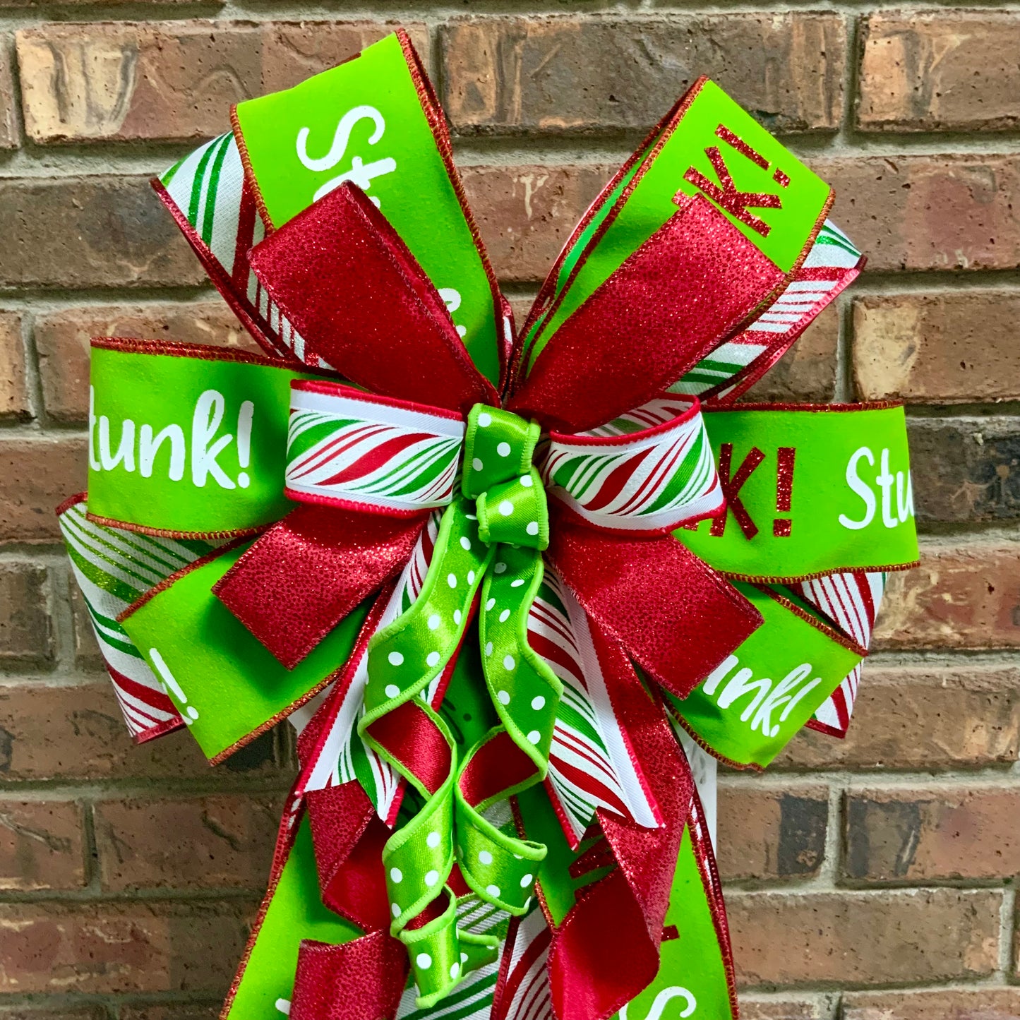 Christmas Bow for Lanterns, Grinch Bow, Christmas Mailbox Decor, Grinch Decor, Christmas Sconce Bow, Christmas Bow For Wreaths, 2025