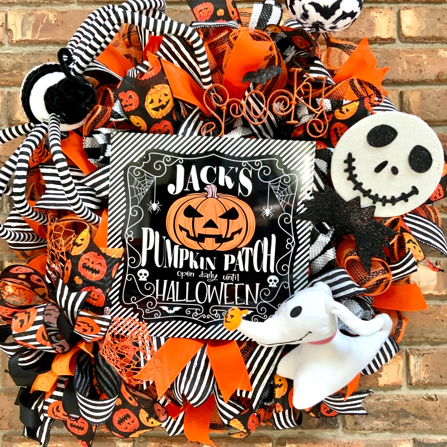 Jack Skellington Wreath, Halloween Welcome Wreath, Happy Halloween Decor, Halloween Jack Skellington Door Hanger