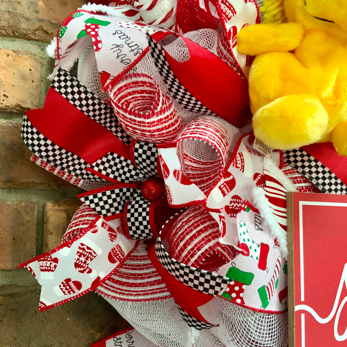 Snoopy Christmas Wreath - The Stockings Were Hung | Snoopy & Woodstock Holiday Door Hanger 2026