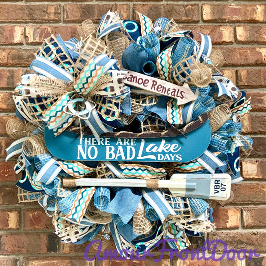 Lake House Wreath, Lake Front Wreath, Cabin Wreath, Lake Cabin Wreath, Lake Wreath, Lake Door Hanger, Airbnb Decor, Airbnb Cabin Decor