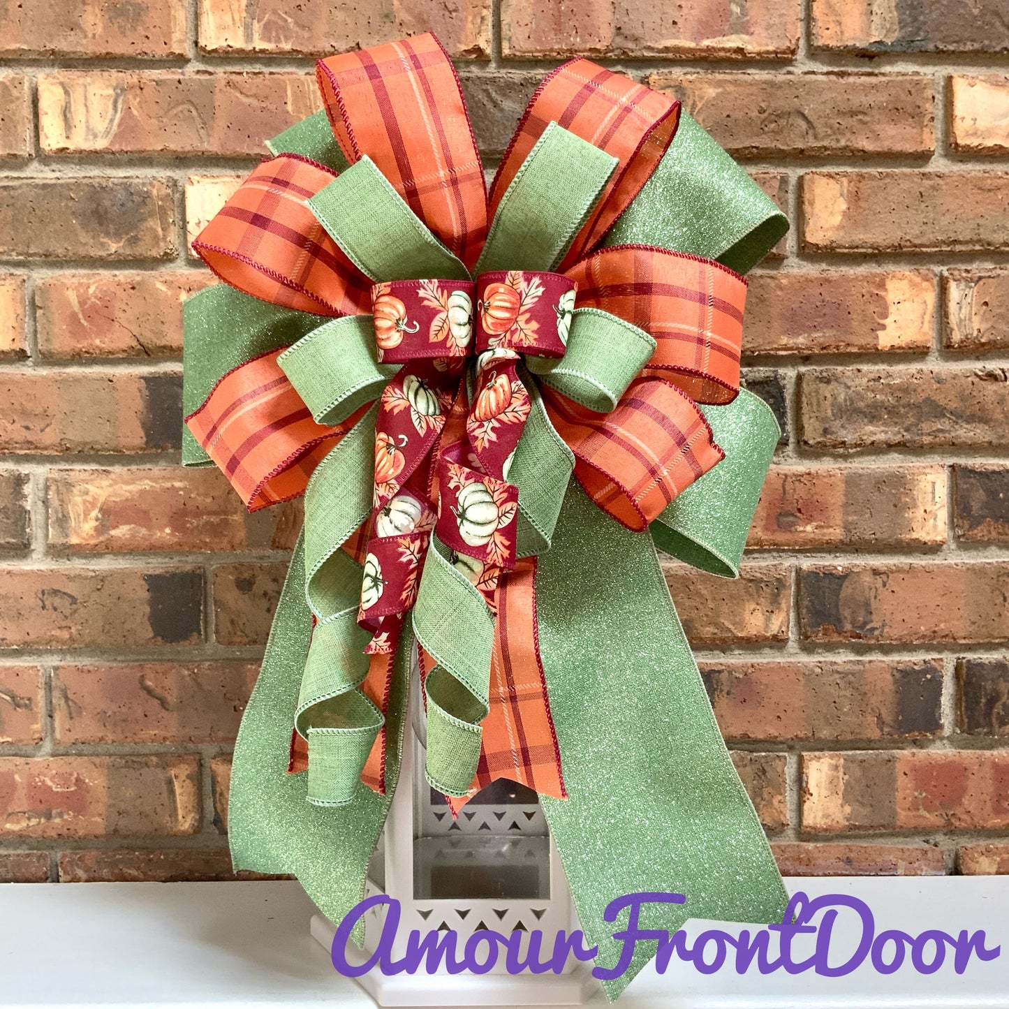 Fall Bow,  Pumpkin Bow, Fall Bow For Lantern, Fall Decor, Fall Bow For Wreaths, Sconce Bow, 2024