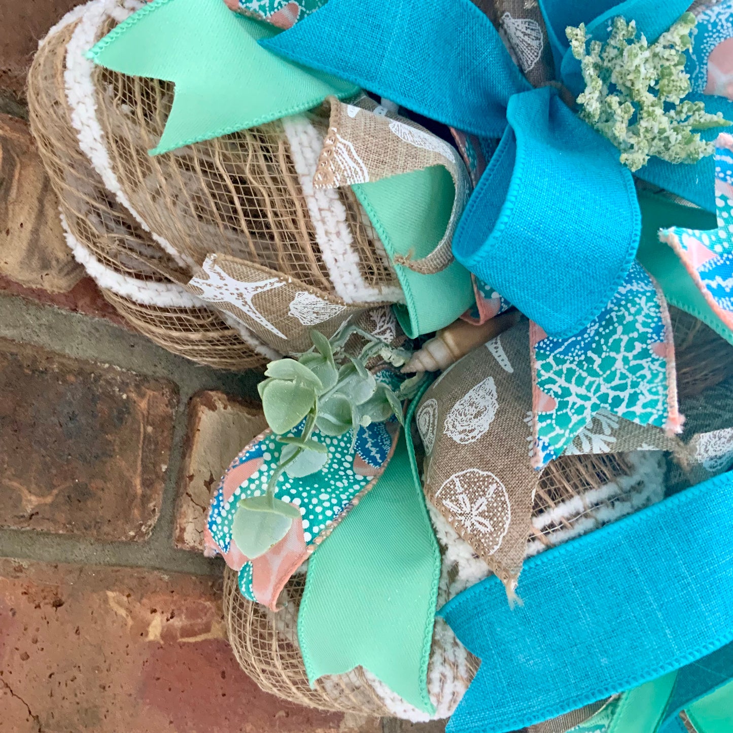 Snoopy Beach Wreath - Life's A Beach Door Hanger | Teal Blue Starfish Seashell Summer Coastal Decor 2026