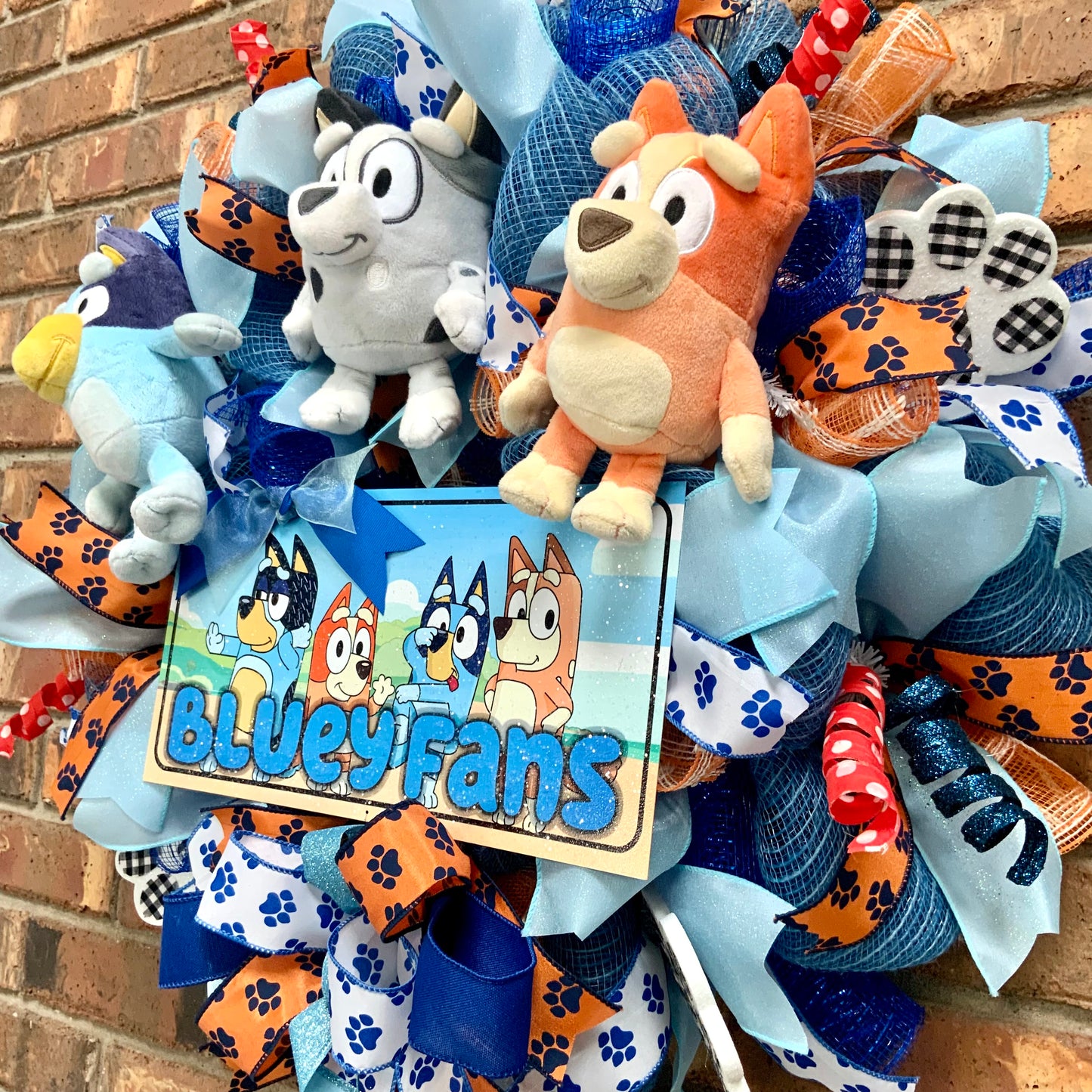 Bluey Wreath, Bluey and Bingo Wreath, Bluey and Muffin Wreath, Bluey Decor, Muffin Decor, Dog Wreath, Dog Decor