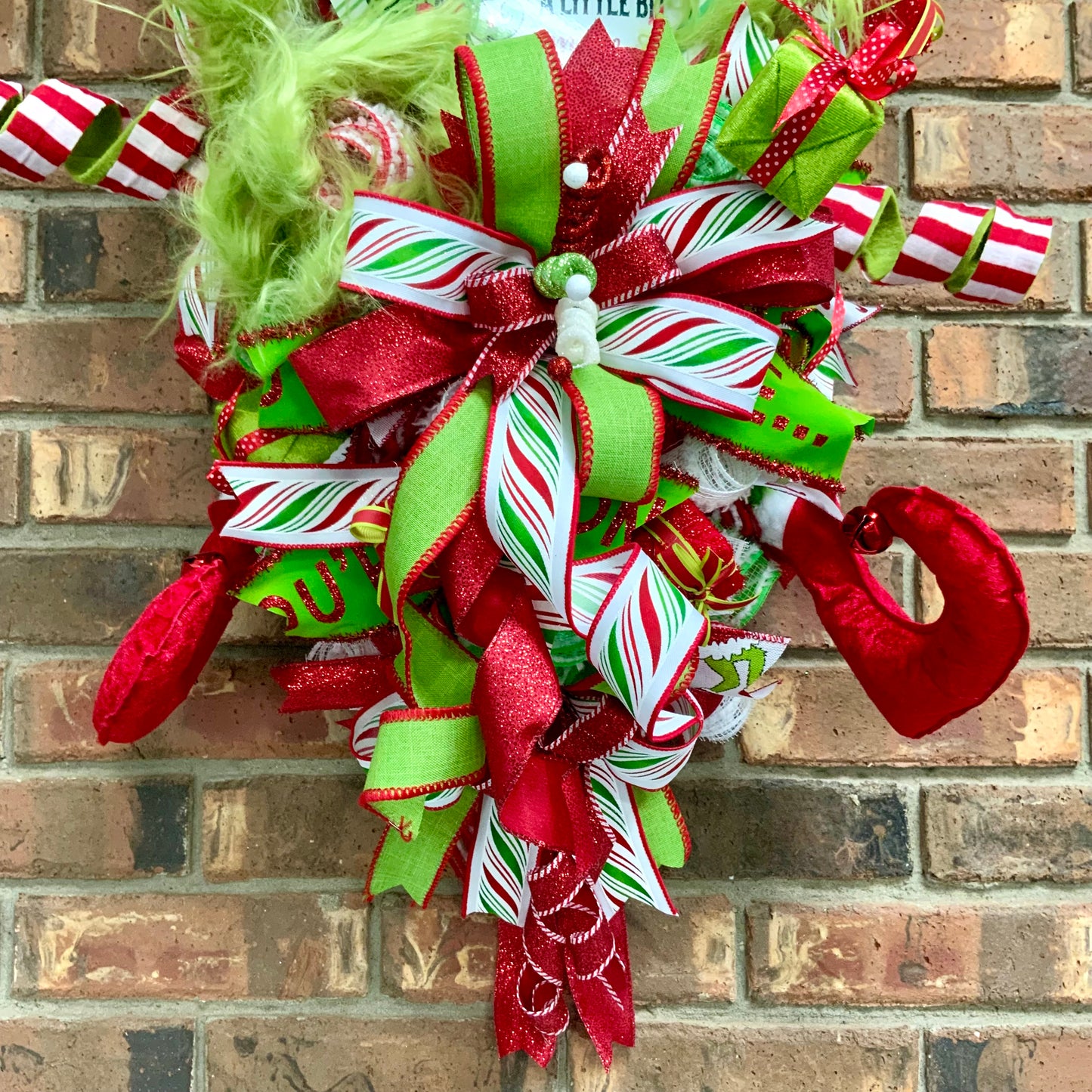 Grinch Swag, Large Grinch Door Hanger, Christmas Grinch Wreath, Custom Order