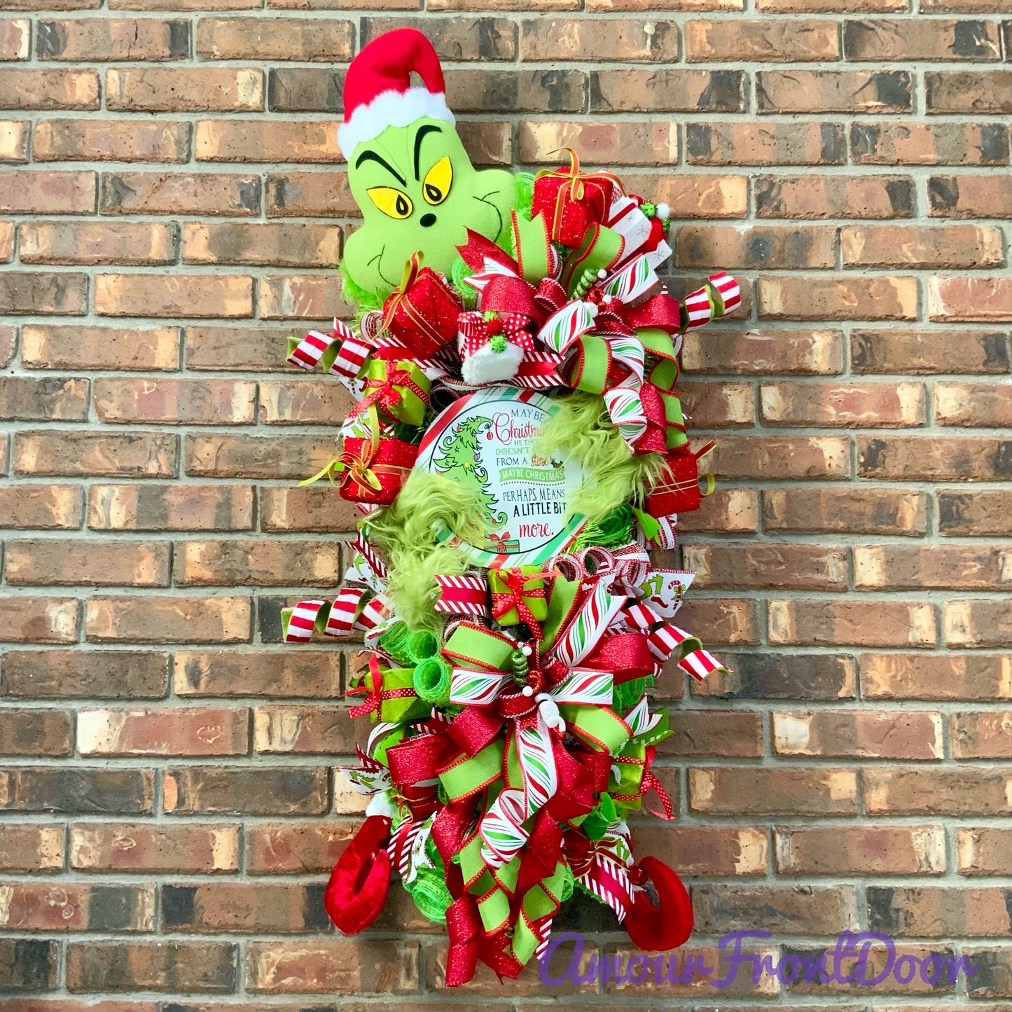 Grinch Christmas Swag - Extra Large Door Hanger | Maybe Christmas Means A Little Bit More