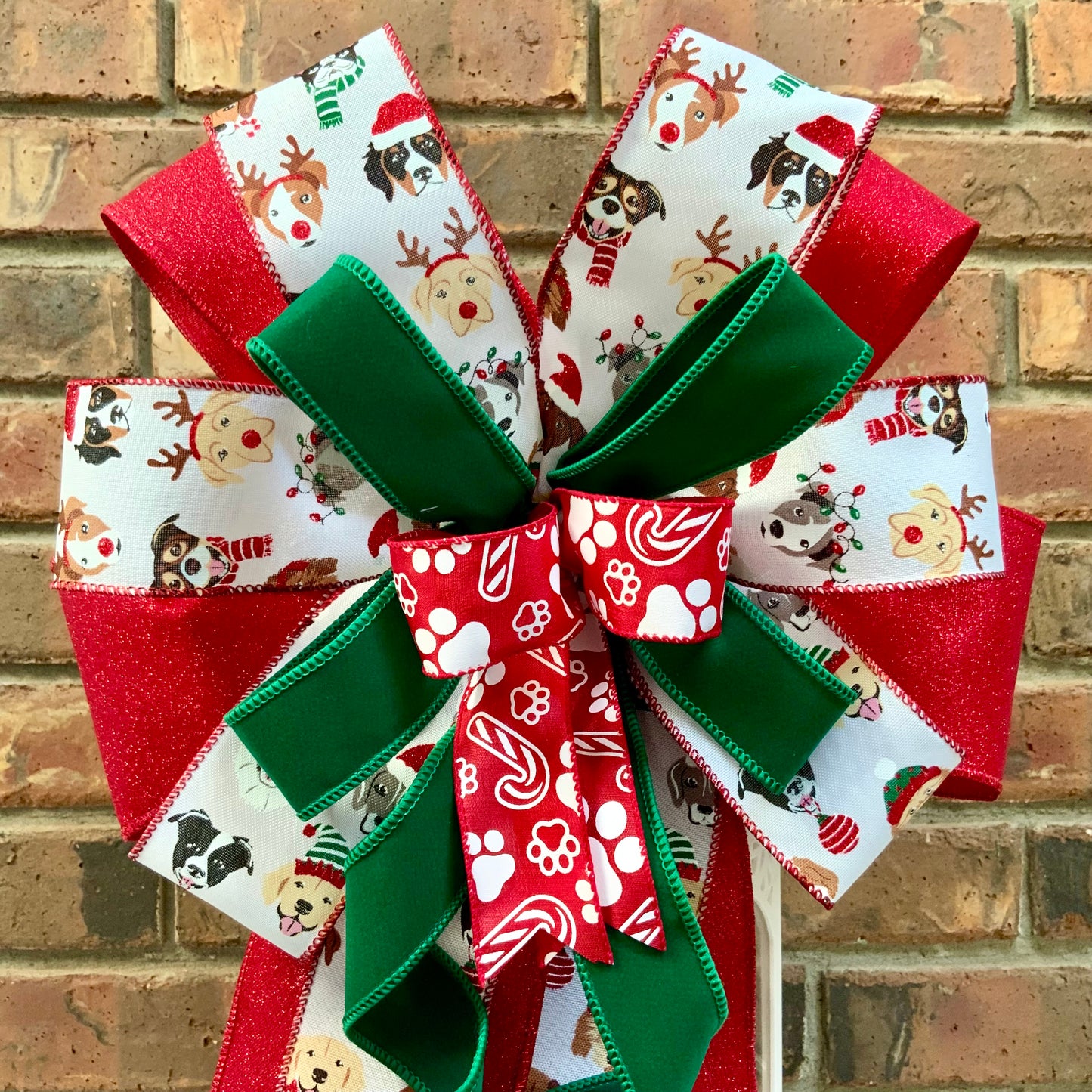 Dog Christmas Bow, Dog Christmas Decor, Christmas Bow, Holiday Lantern Bow, Christmas Mailbox Bow, Dog Decor, 2024