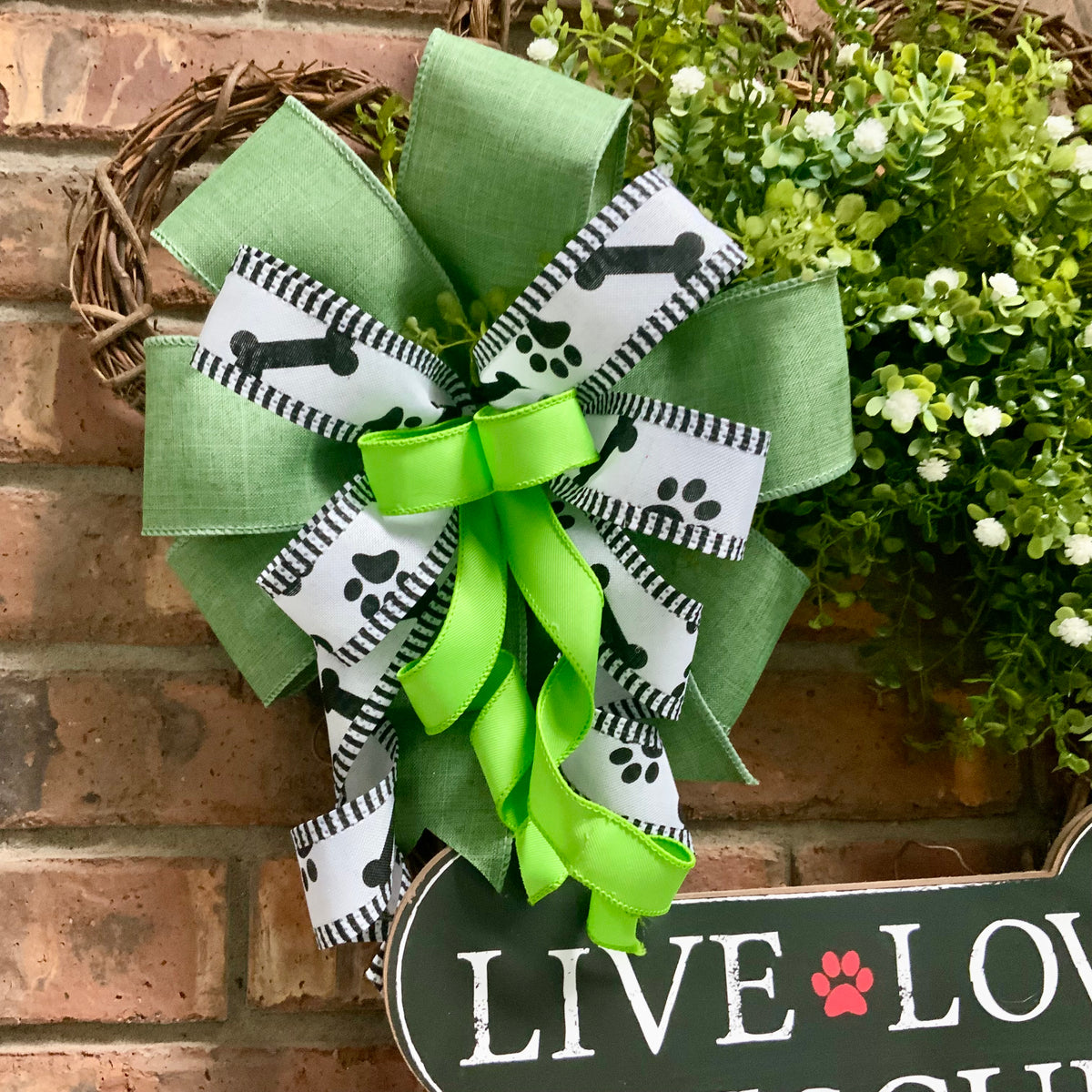 Dog Wreath, Live Love Rescue Wreath, Grapevine Paw Print Wreath, Dog Paw Print Wreath, Rescue Wreath, Custom Order