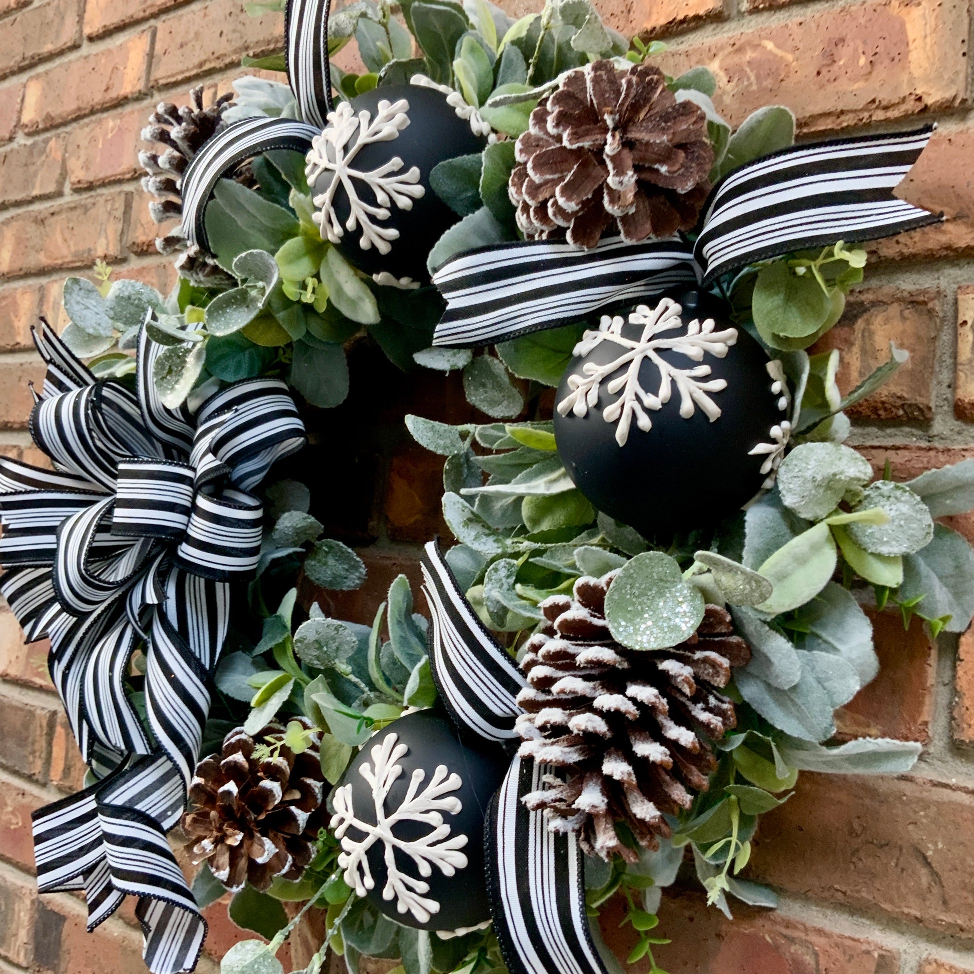 Elegant Burlap and Snowflake Wreath