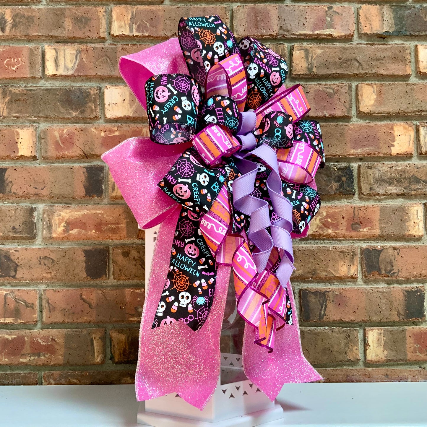 Halloween Bow For Lanterns, Halloween Mailbox Decor, Halloween Sconce Bow, Halloween Bow For Wreaths, 2025